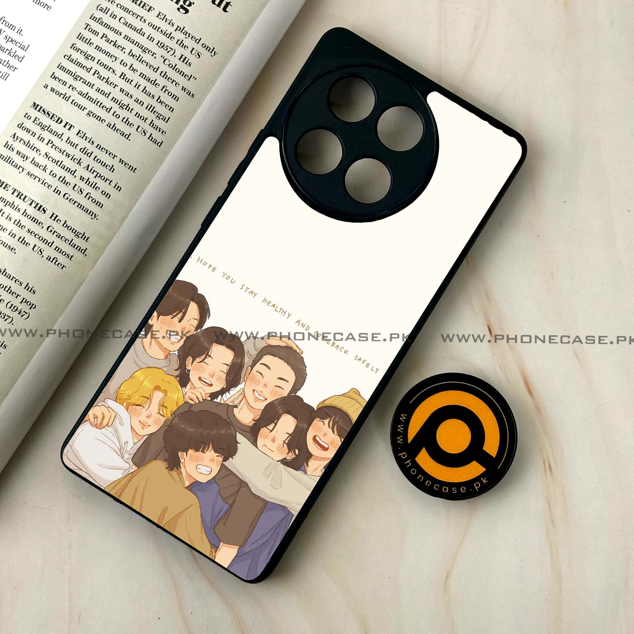 Tecno Camon 30s - K-POP ARMY CASE - Premium Metal Printed soft Bumper shock Proof Case