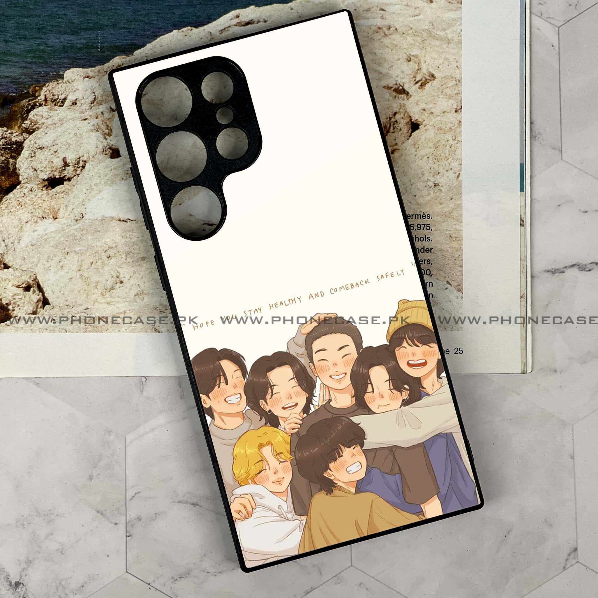 Samsung Galaxy S23 Ultra - K-POP Army Case Series - Premium Metal Printed soft Bumper shock Proof Case