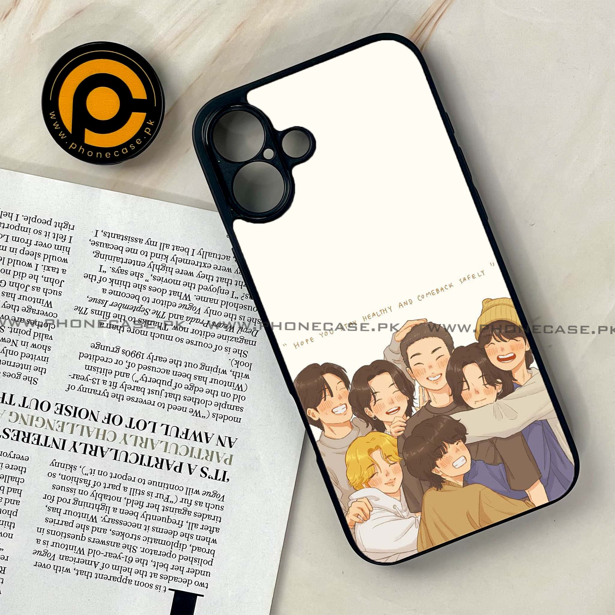 iPhone 16 Plus -  K-POP ARMY CASE - Premium Metal Printed soft Bumper shock Proof Case