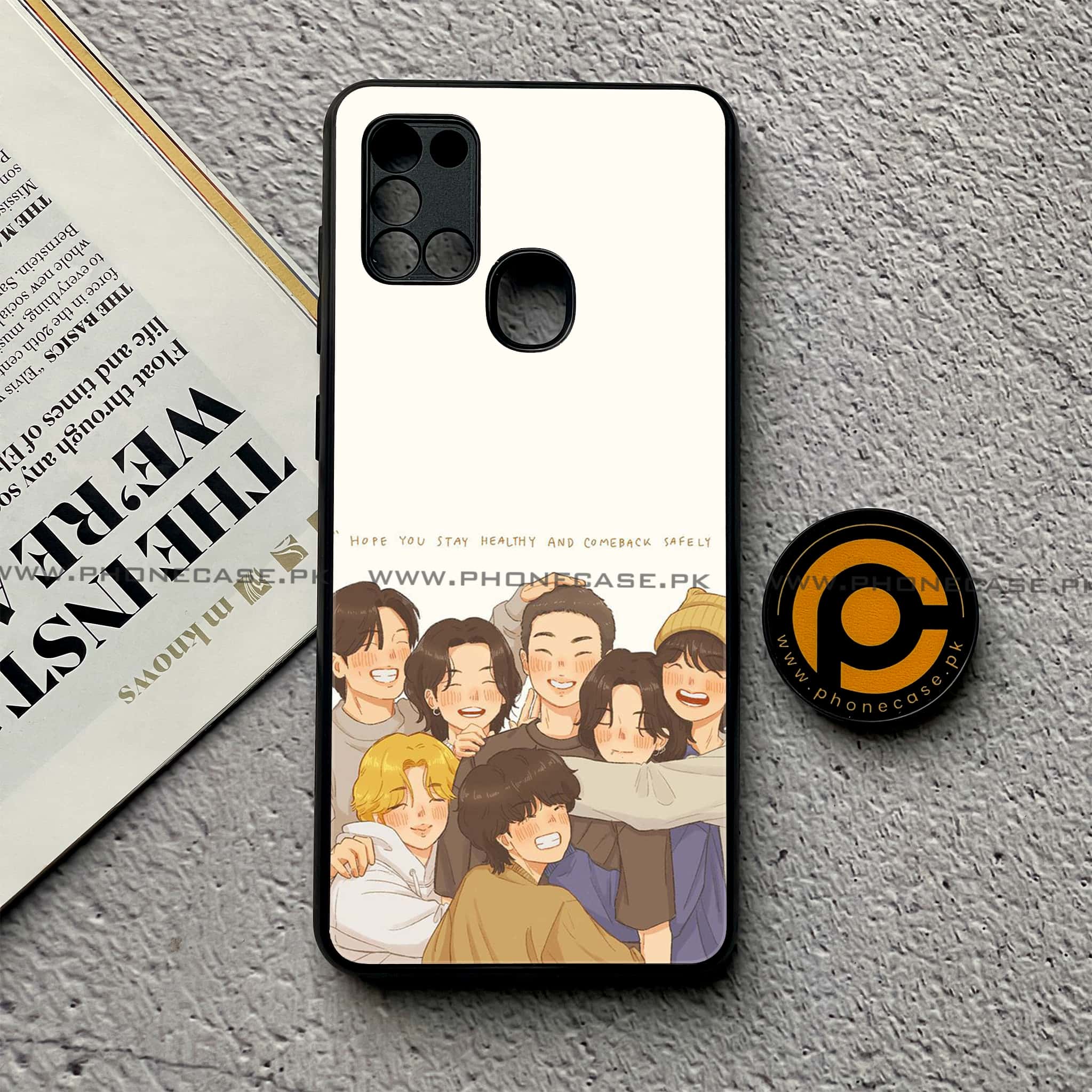 Samsung Galaxy A21s - K-POP Army Case Series - Premium Printed Glass soft Bumper shock Proof Case