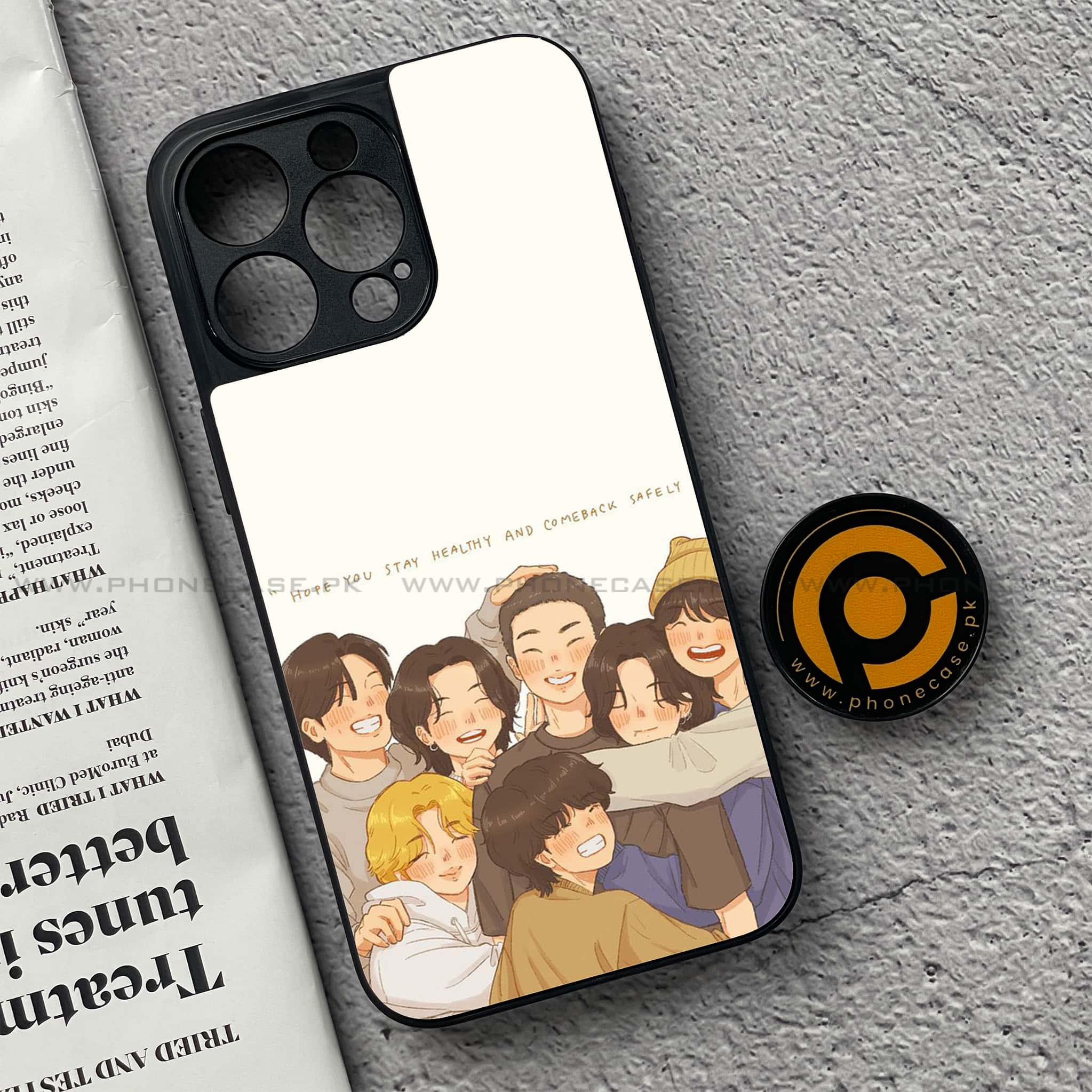 iPhone 15 Pro Max - K-POP Army Case Series - Premium Metal Printed soft Bumper shock Proof Case
