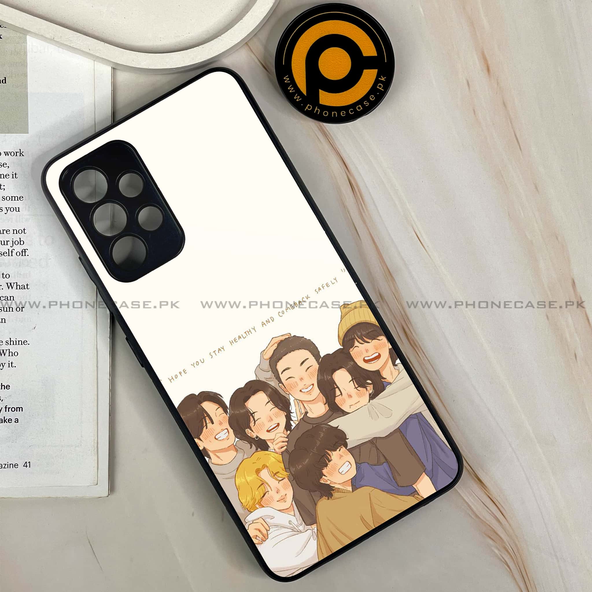 Galaxy A32 - K-POP Army Case Series - Premium Printed Glass soft Bumper shock Proof Case