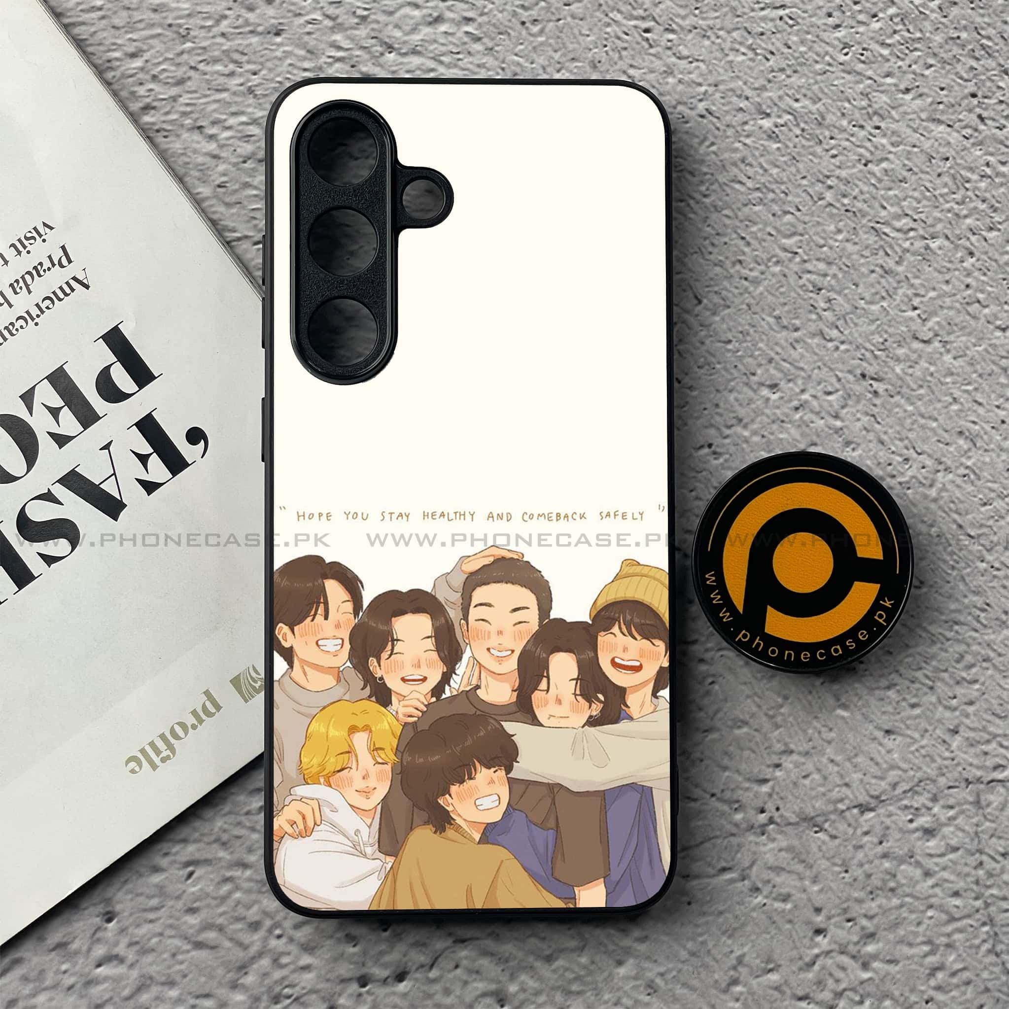Samsung Galaxy S25 FE - K-POP Army Case Series - Premium Metal Printed soft Bumper shock Proof Case