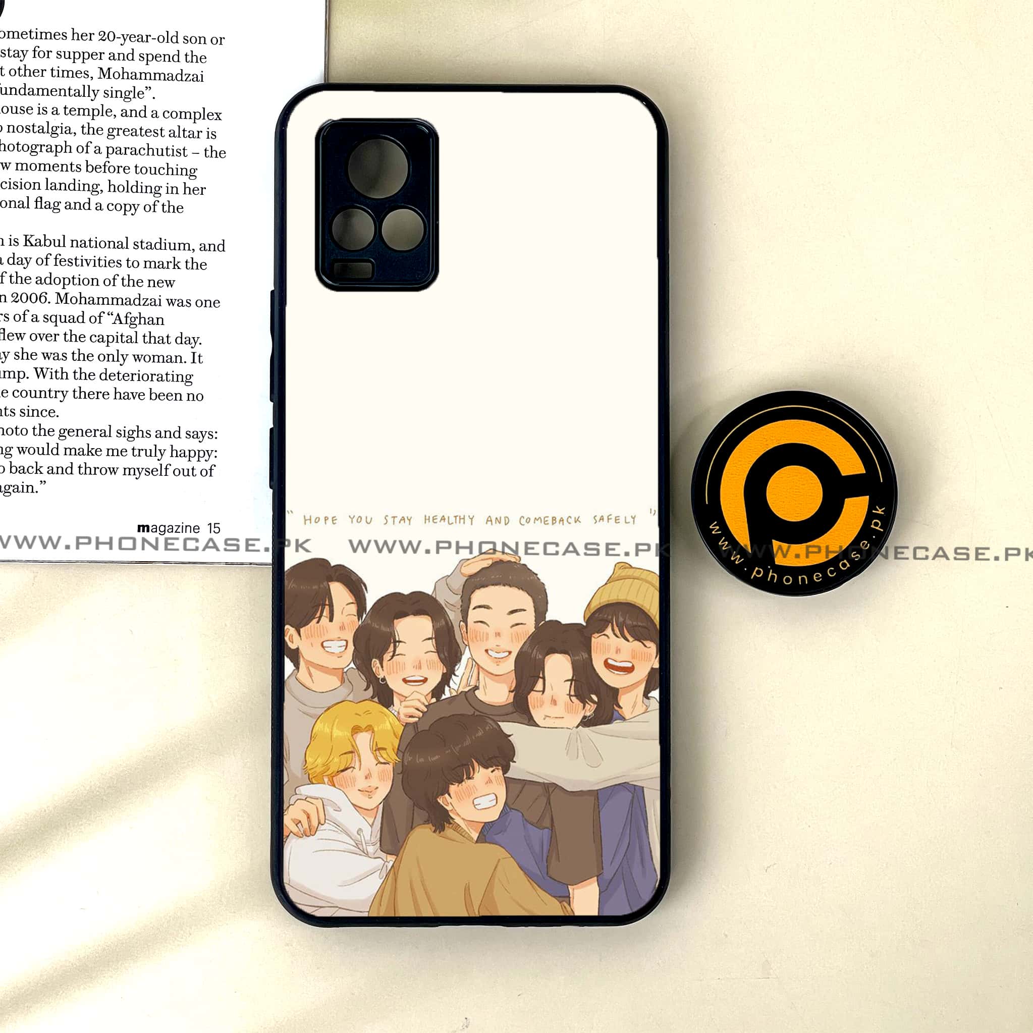 Vivo V20 - K-POP Army Case Series - Premium Printed Glass soft Bumper shock Proof Case
