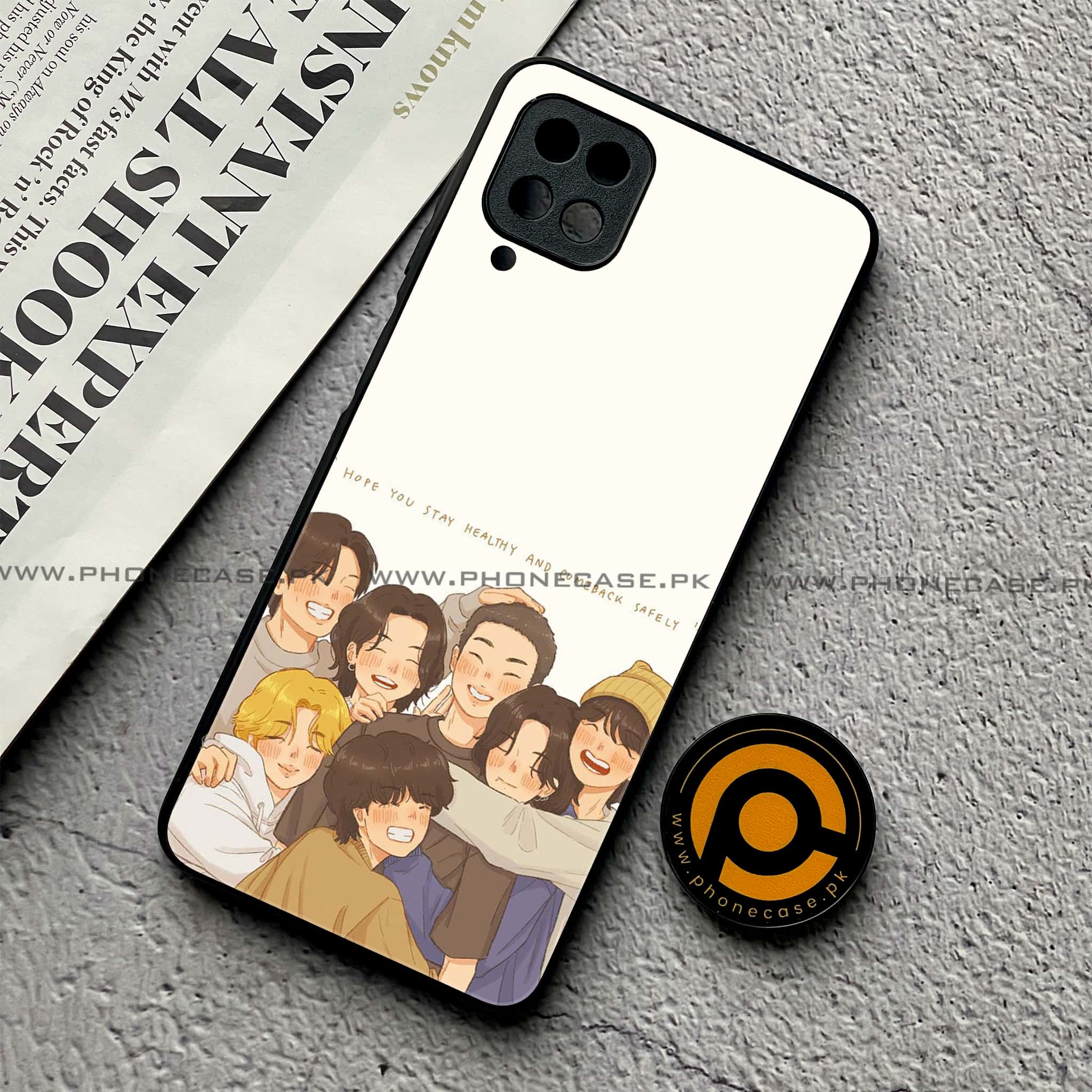 Samsung Galaxy A12 / A12 Nacho - K-POP Army Case Series - Premium Printed Glass soft Bumper shock Proof Case