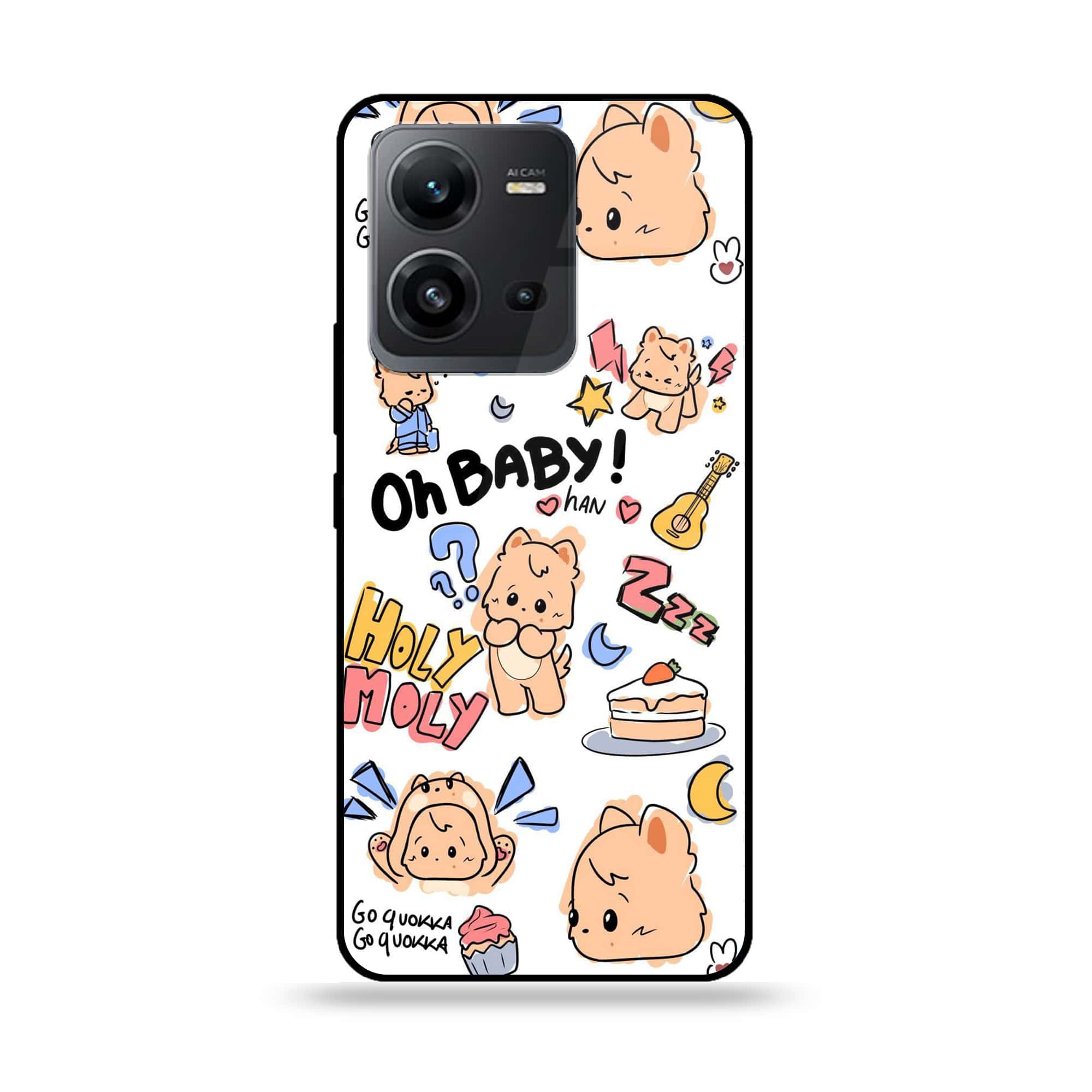 Vivo V25 5G - K-POP Army Case Series - Premium Printed Glass soft Bumper shock Proof Case