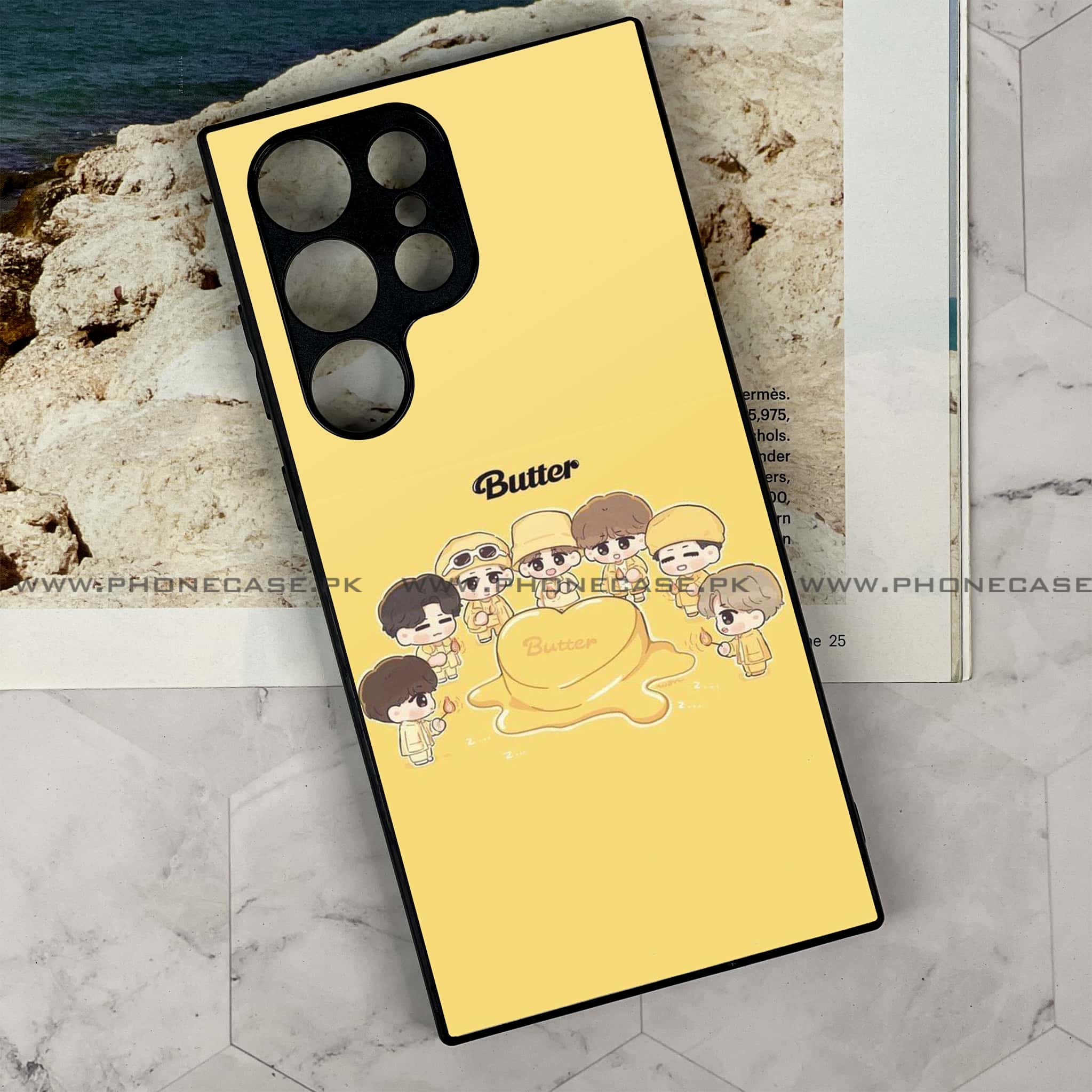 Samsung Galaxy S23 Ultra - K-POP Army Case Series - Premium Metal Printed soft Bumper shock Proof Case