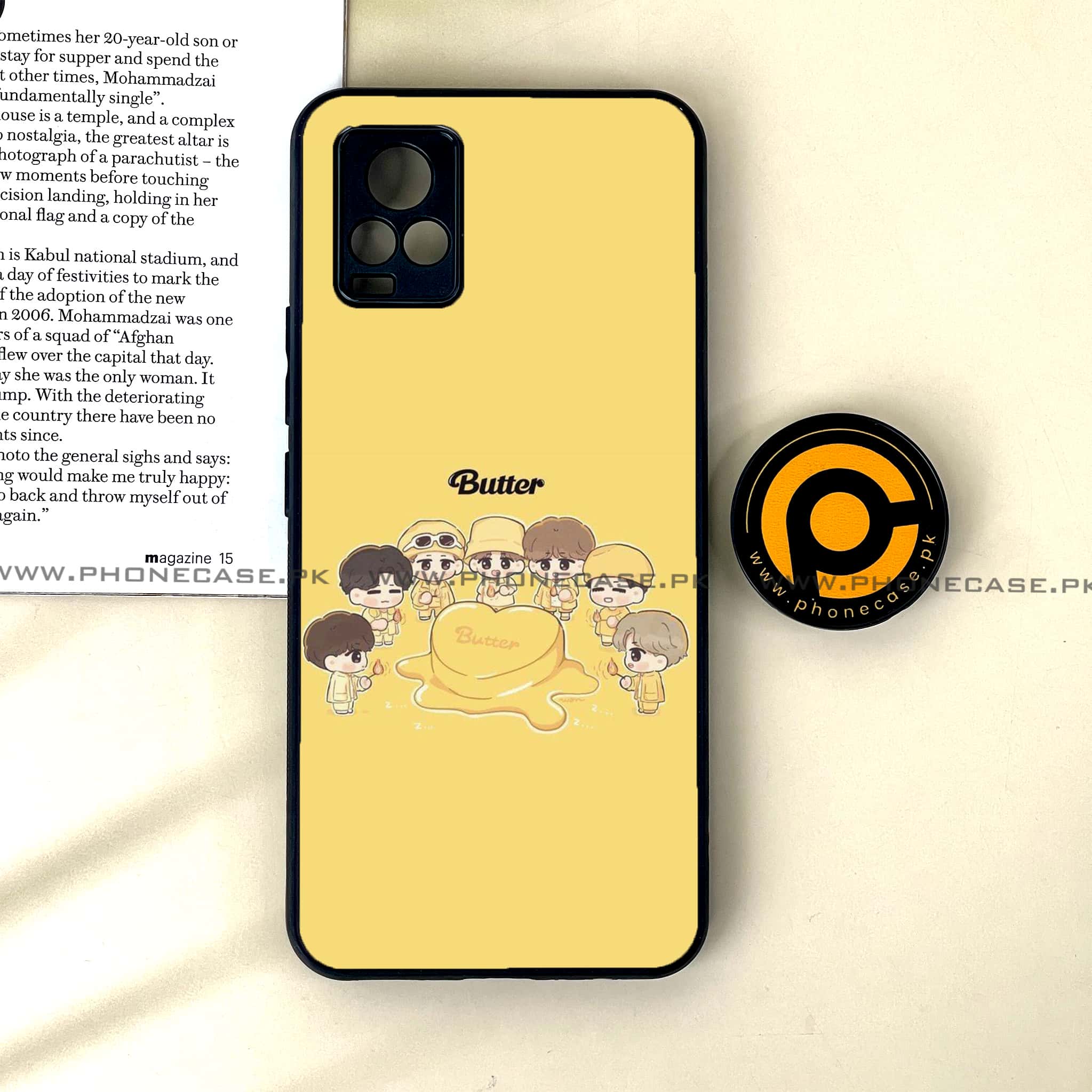 Vivo V20 - K-POP Army Case Series - Premium Printed Glass soft Bumper shock Proof Case