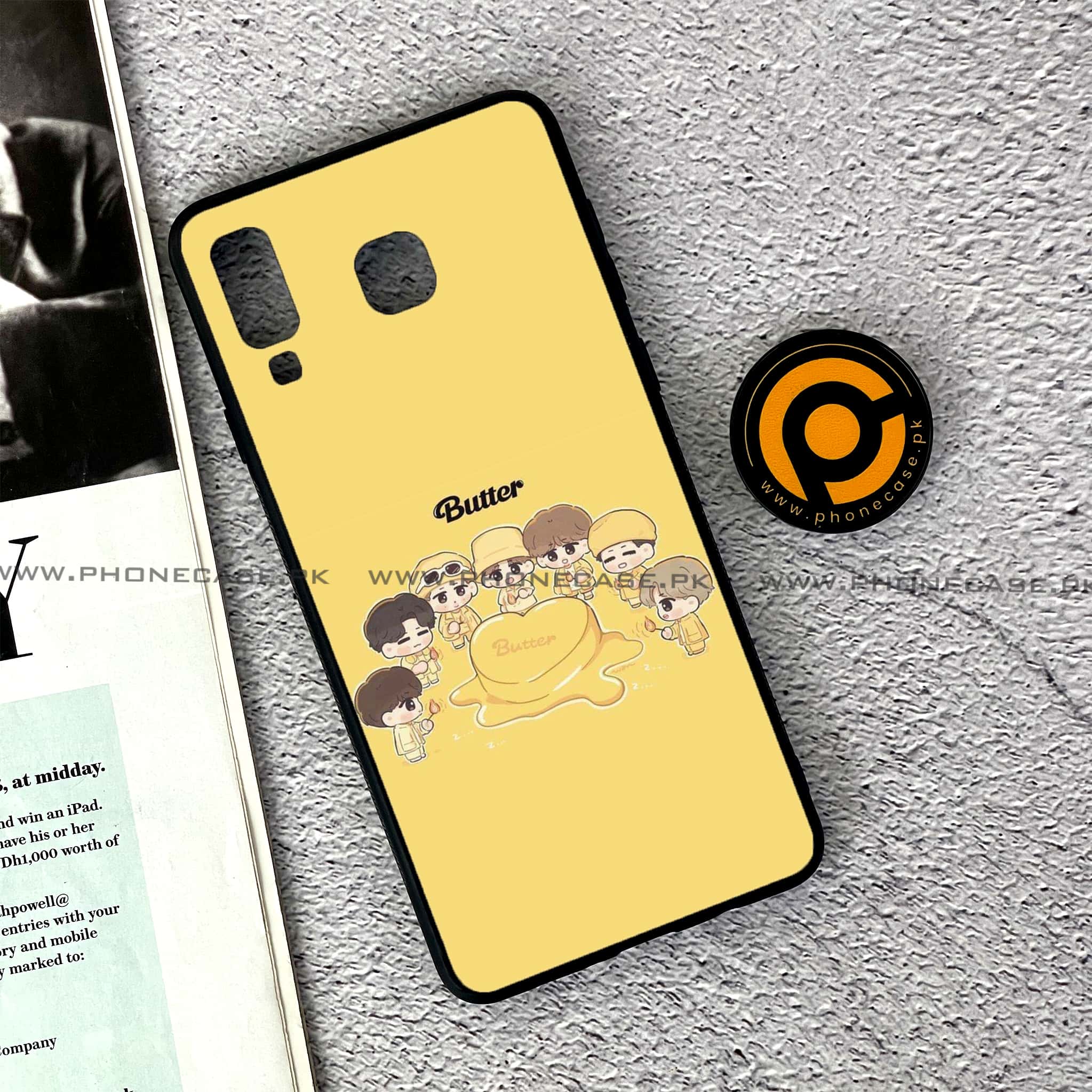 Samsung Galaxy A8 Star(A9 Star) - K-POP Army Case Series - Premium Printed Glass soft Bumper shock Proof Case