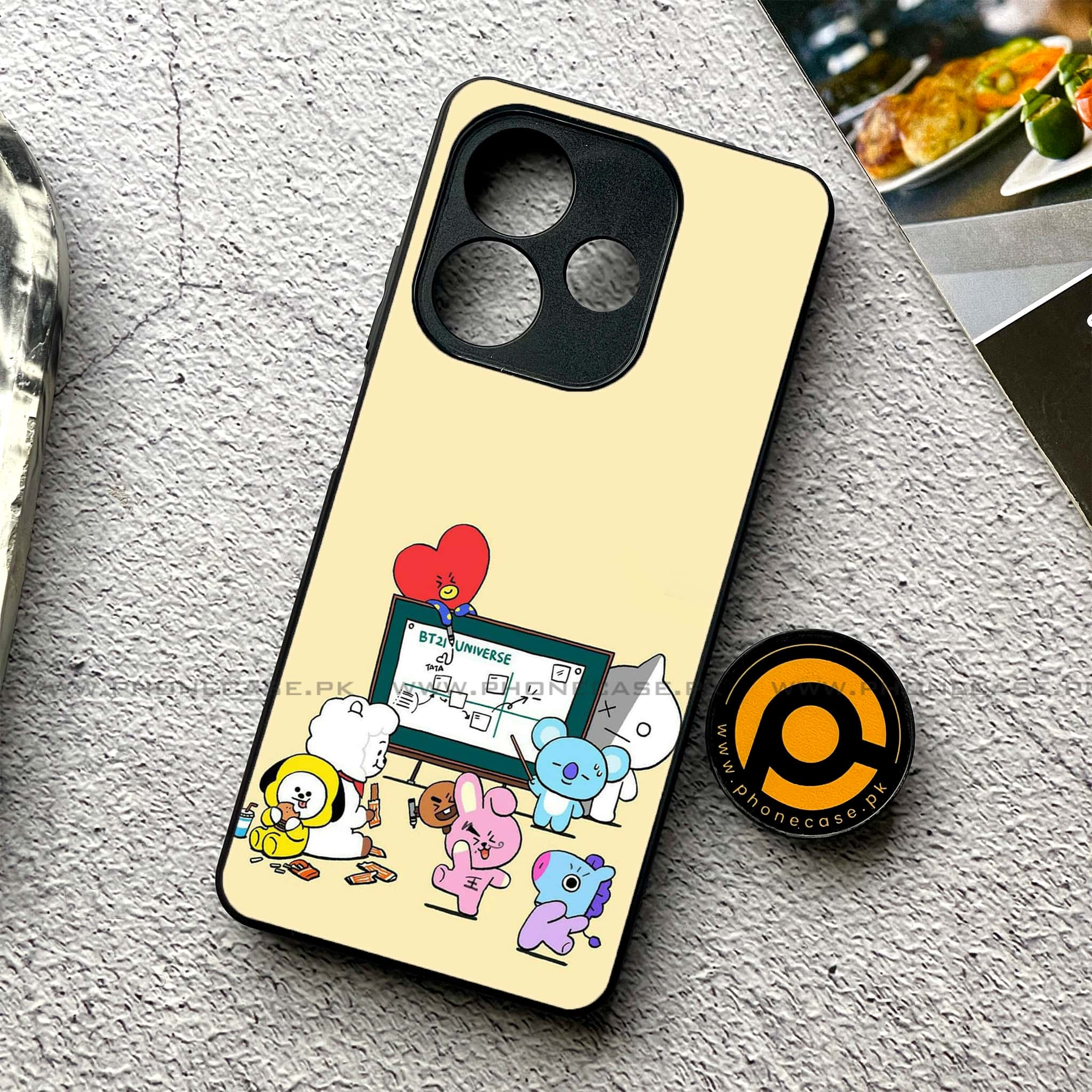 Oppo A5 Pro - K-POP ARMY CASE - Premium Metal Printed soft Bumper shock Proof Case