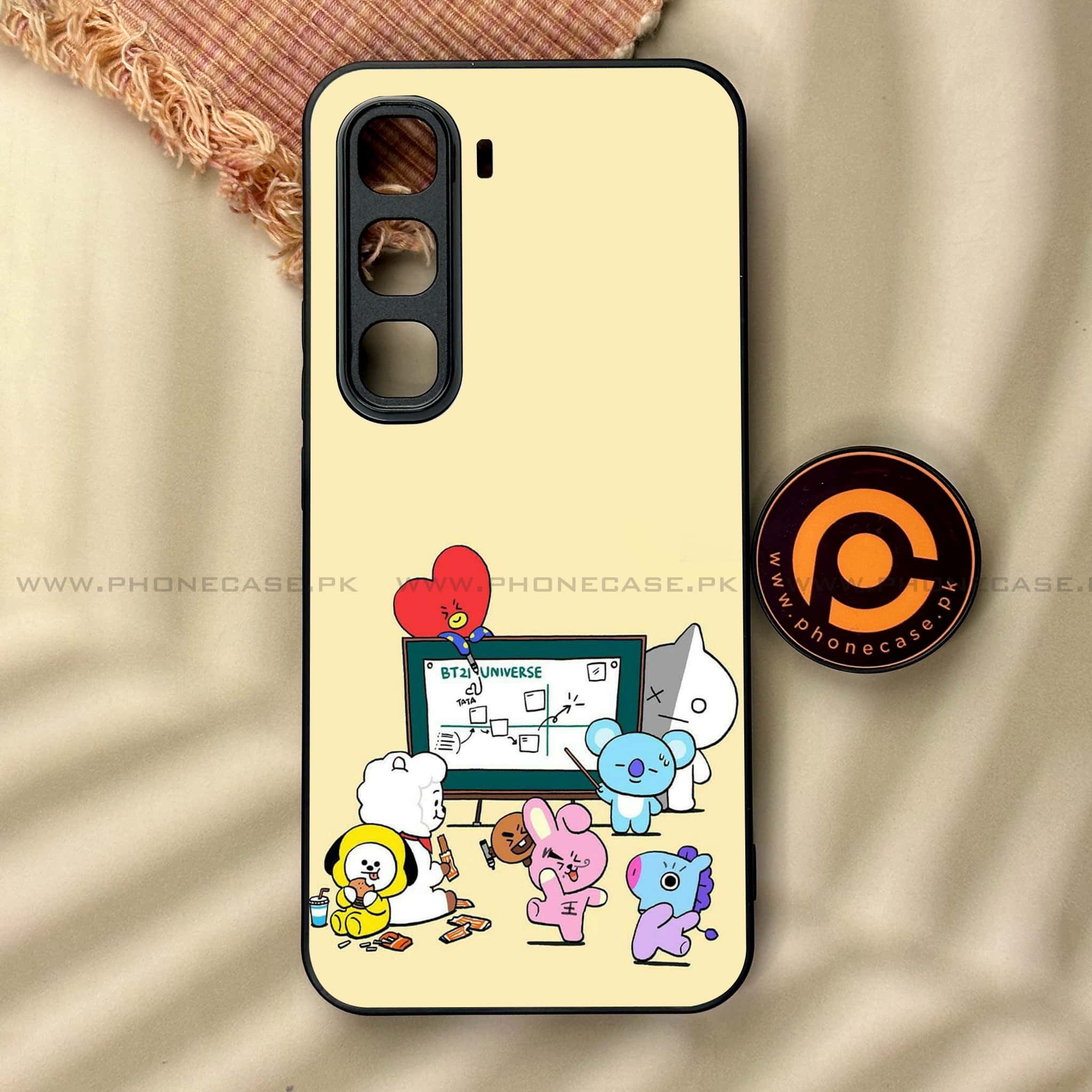 Infinix Hot 60 Pro - K-POP Army Case Series - Premium Metal Printed soft Bumper shock Proof Case