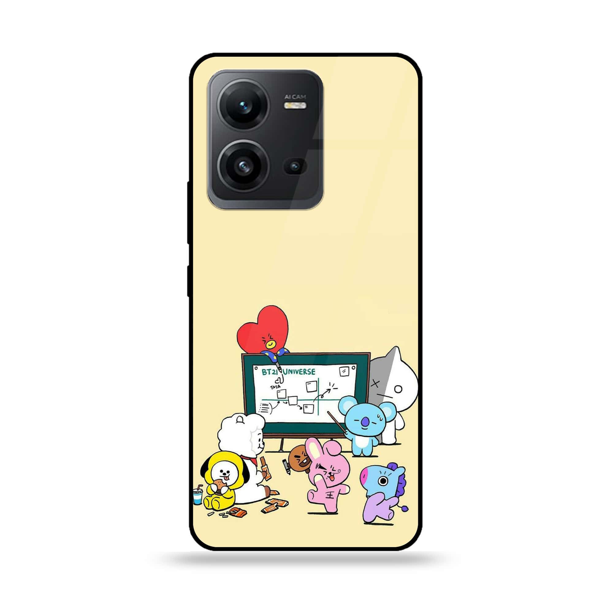 Vivo V25 5G - K-POP Army Case Series - Premium Printed Glass soft Bumper shock Proof Case