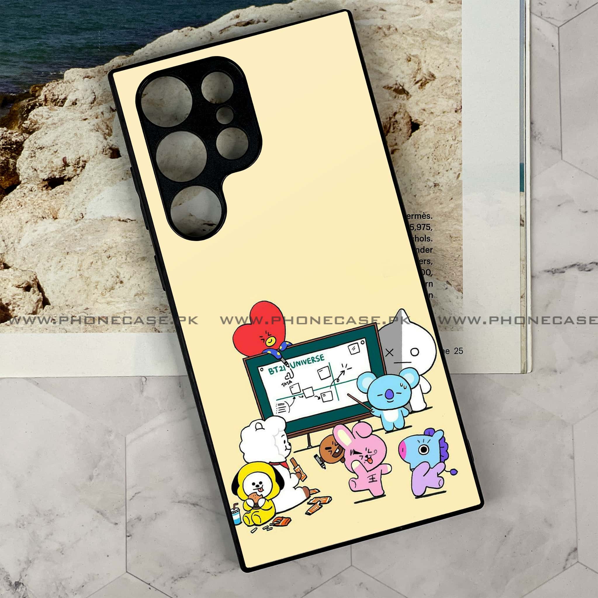 Samsung Galaxy S23 Ultra - K-POP Army Case Series - Premium Metal Printed soft Bumper shock Proof Case