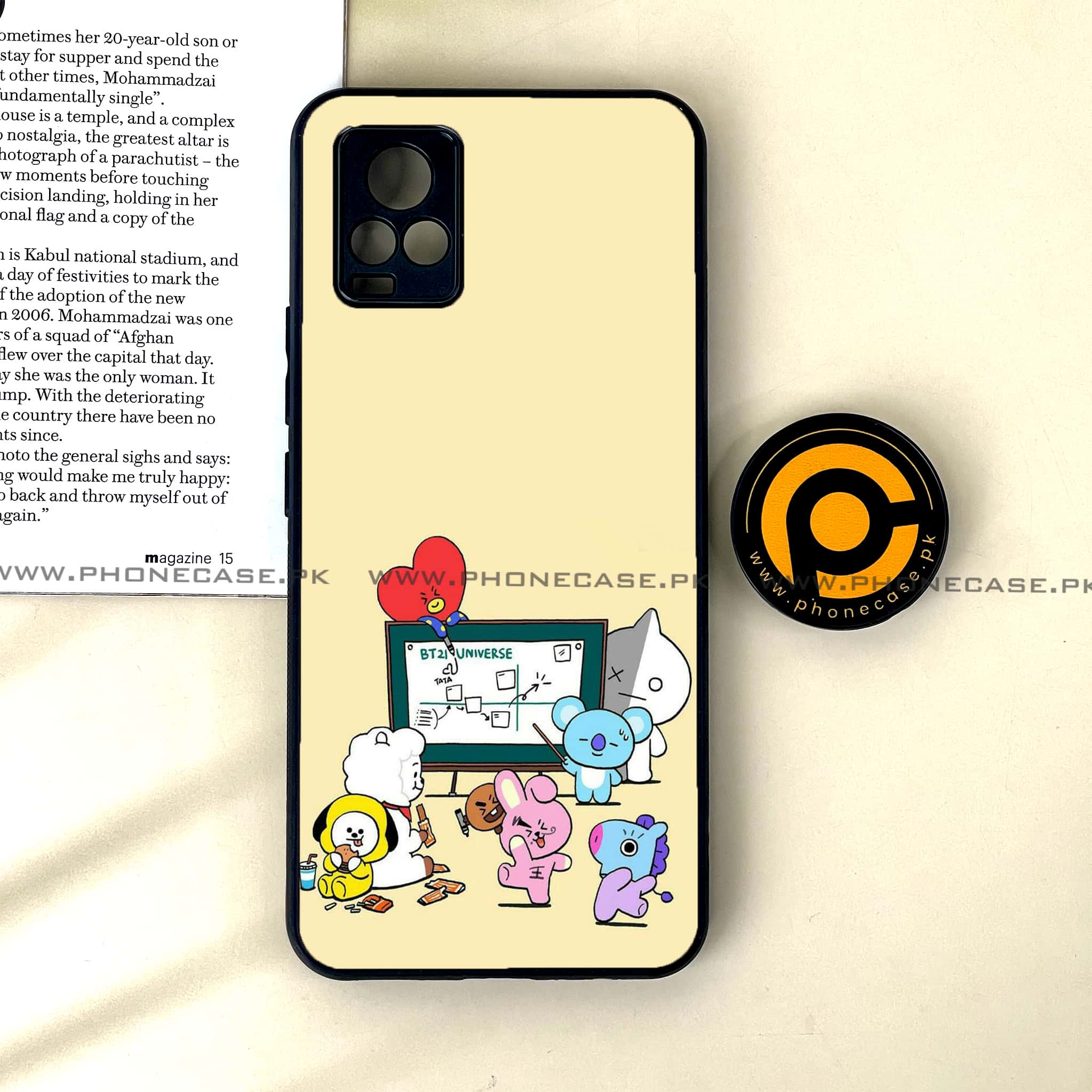 Vivo V20 - K-POP Army Case Series - Premium Printed Glass soft Bumper shock Proof Case