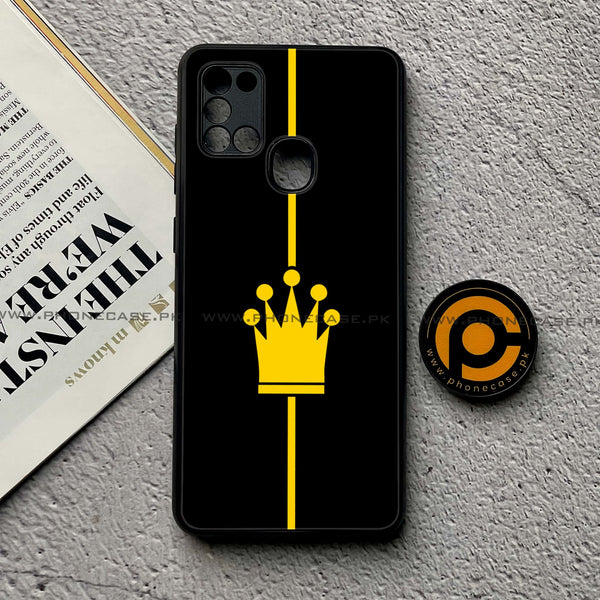Samsung Galaxy A21s - King Series - Premium Printed Glass soft Bumper shock Proof Case