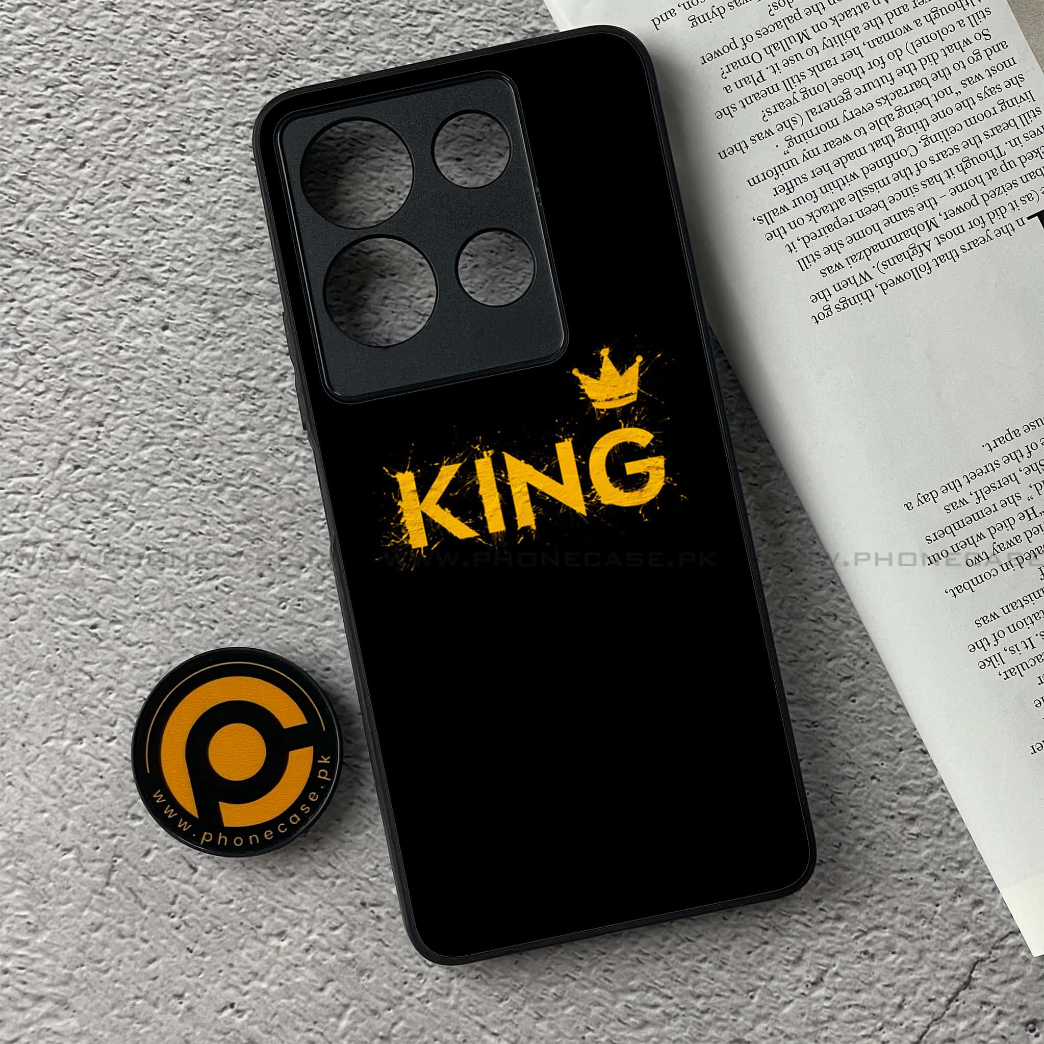 Infinix Note 30 - King Series V 2.0 Series - Premium Printed Glass soft Bumper shock Proof Case