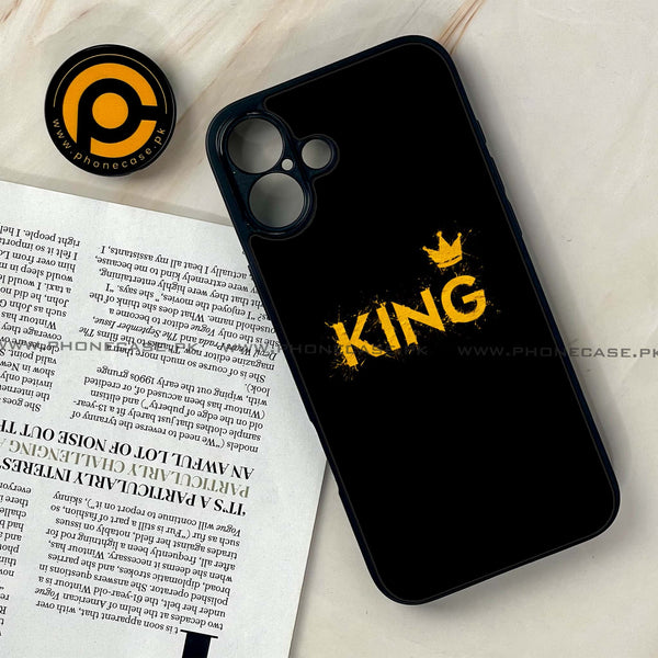 iPhone 16 - King 2.0 Design 2 - Premium Printed Glass soft Bumper shock Proof Case CS-33269