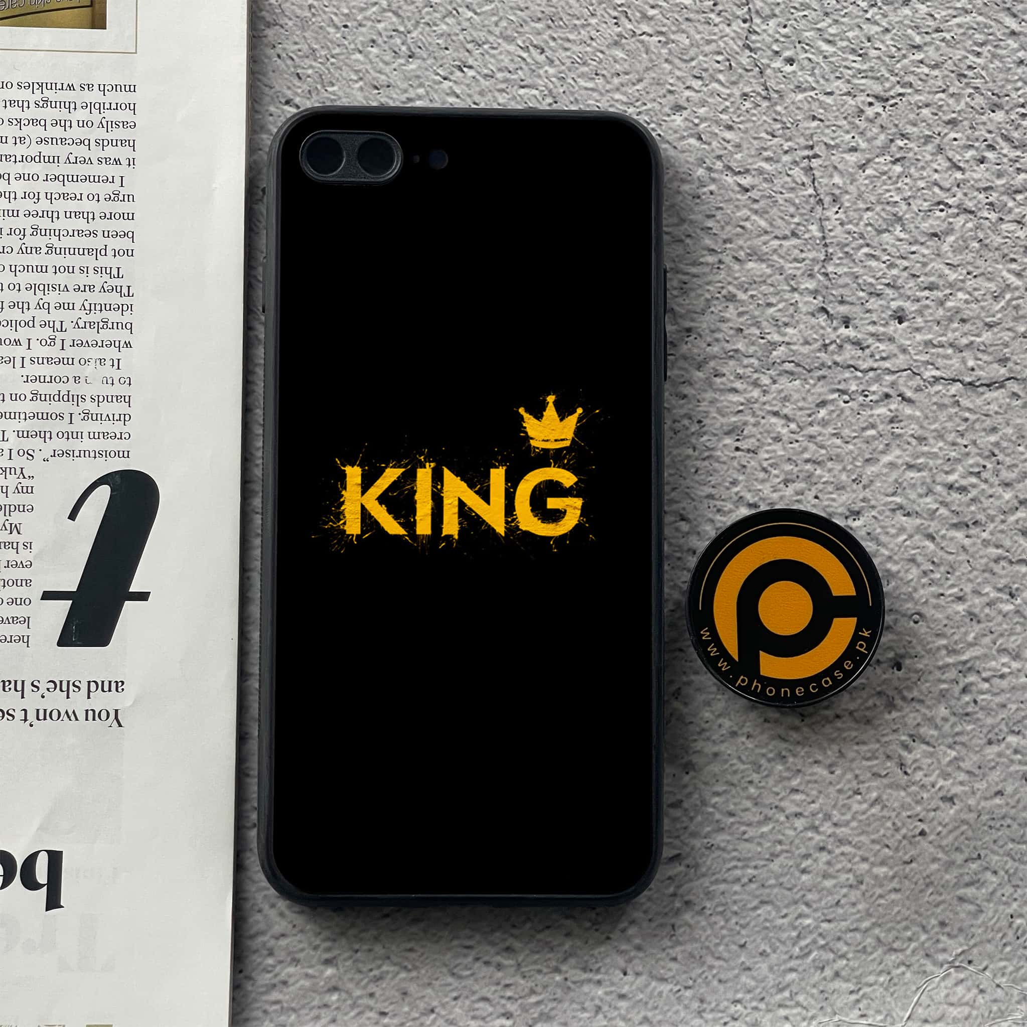 iPhone 8 Plus   - King Series V 2.0   Series - Premium Printed Glass soft Bumper shock Proof Case