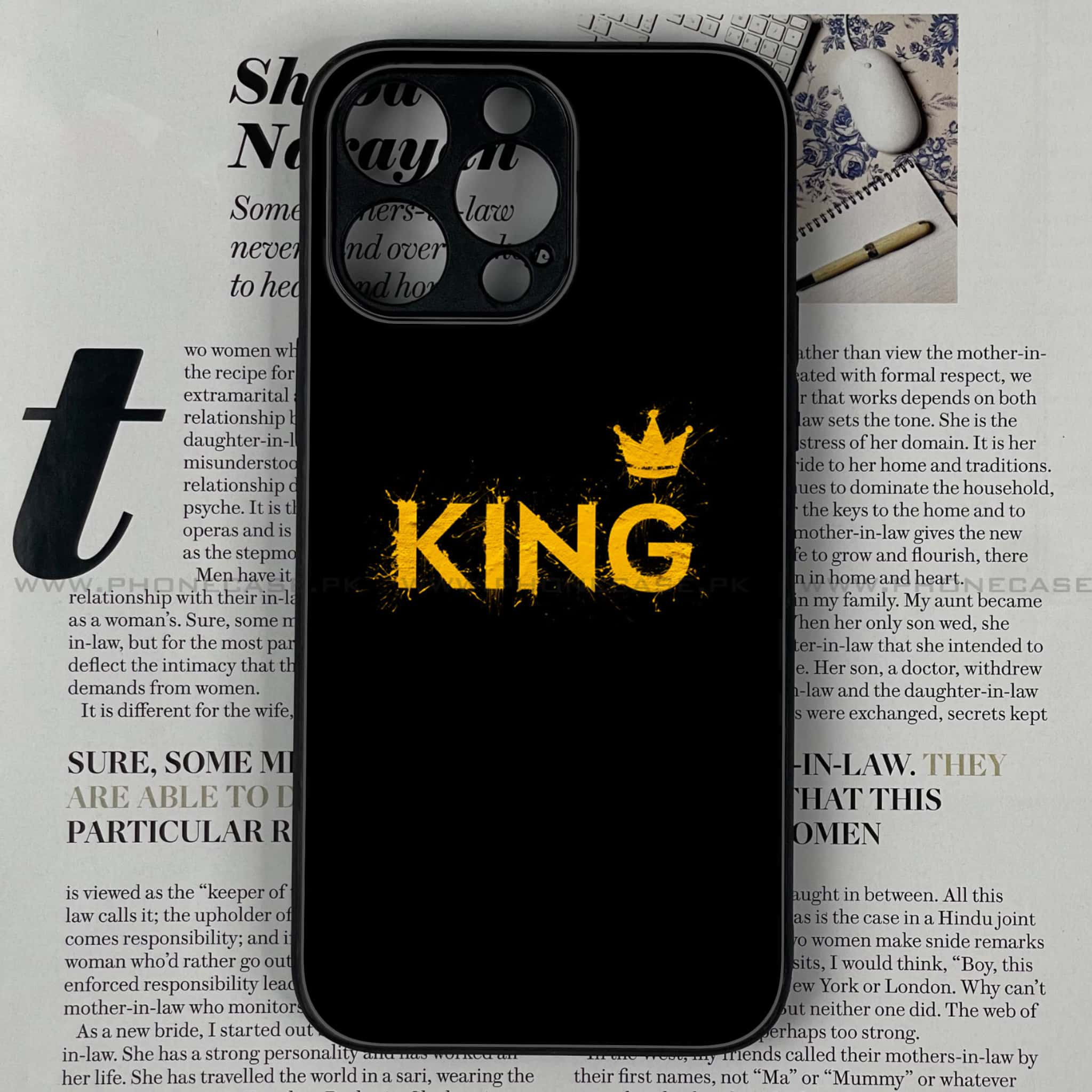 iPhone 15 Pro - King Series V 2.0 - Premium Printed Glass soft Bumper shock Proof Case