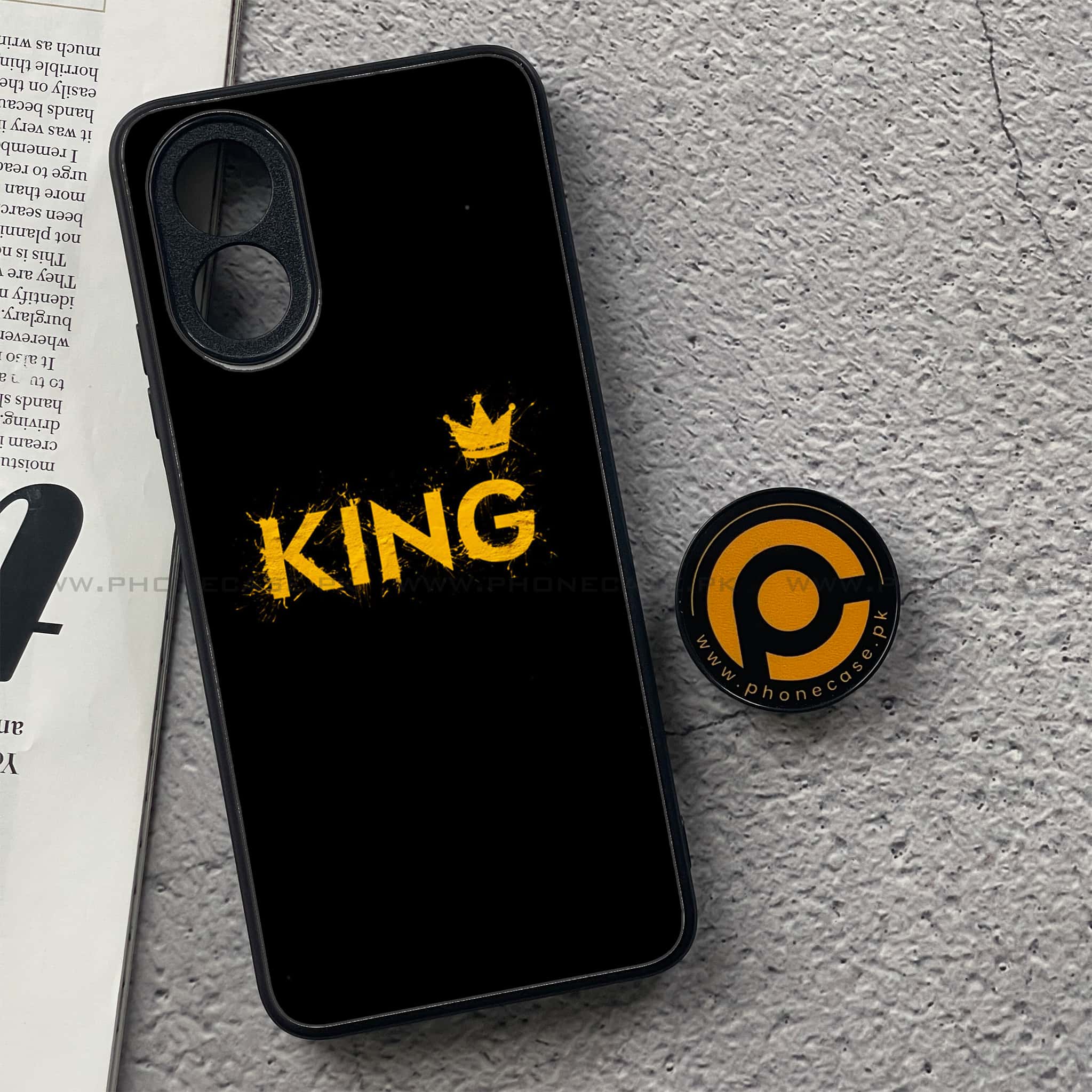 Oppo A18 4G - King 2.0 Series - Premium Printed Glass soft Bumper shock Proof Case