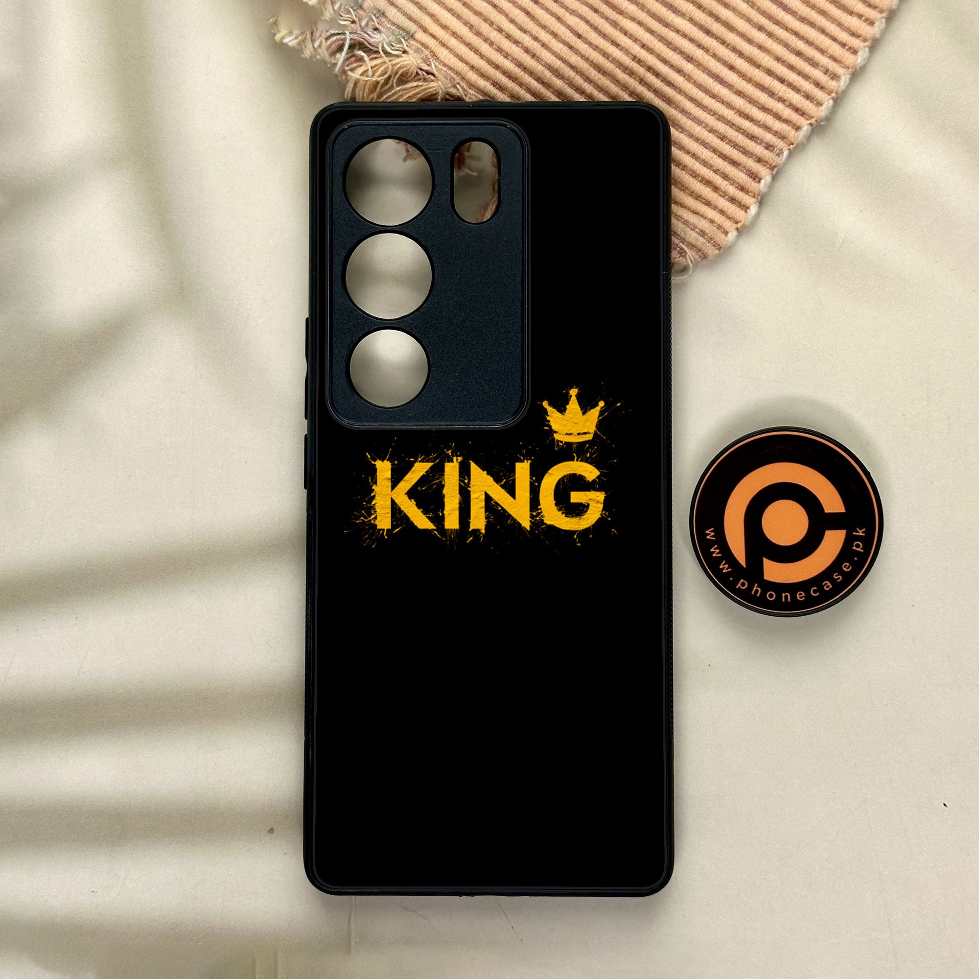 Vivo V29 - King Series V 2.0 - Premium Printed Glass soft Bumper shock Proof Case