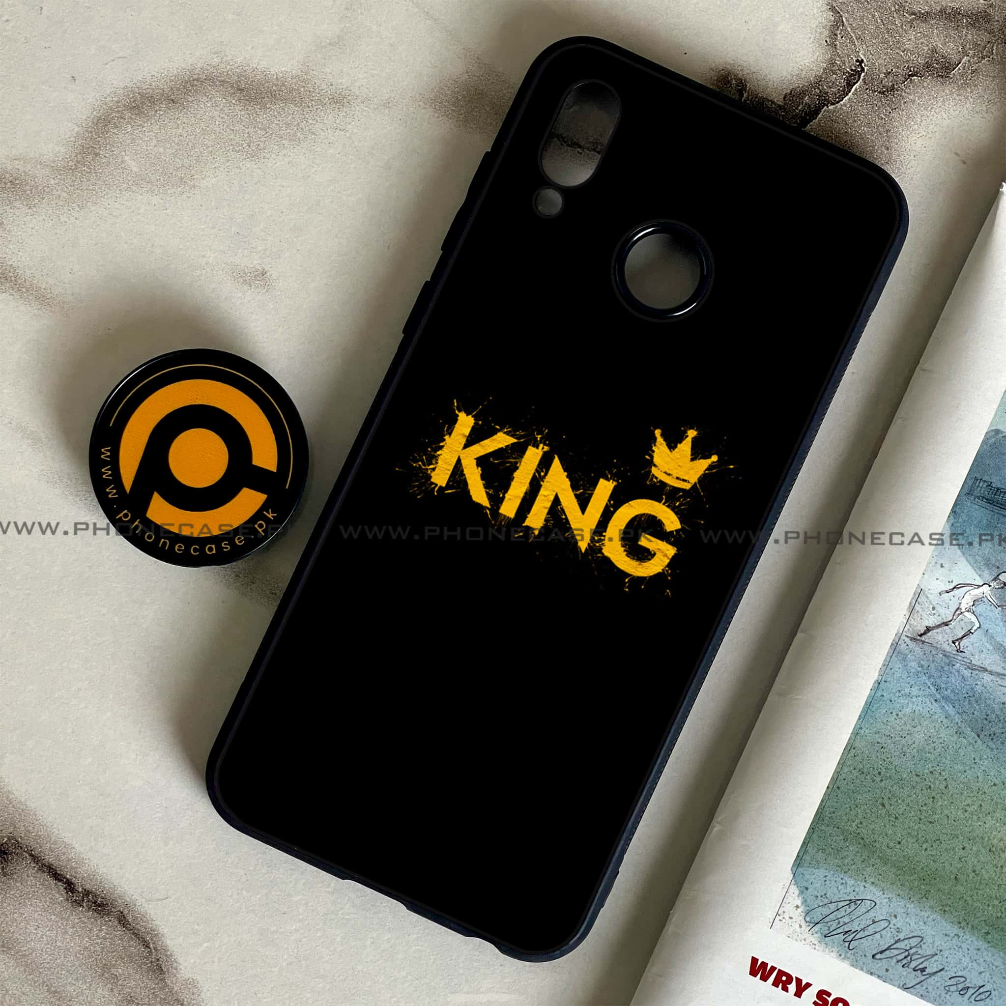 Huawei Honor Play - King 2.0 Series - Premium Printed Glass soft Bumper shock Proof Case