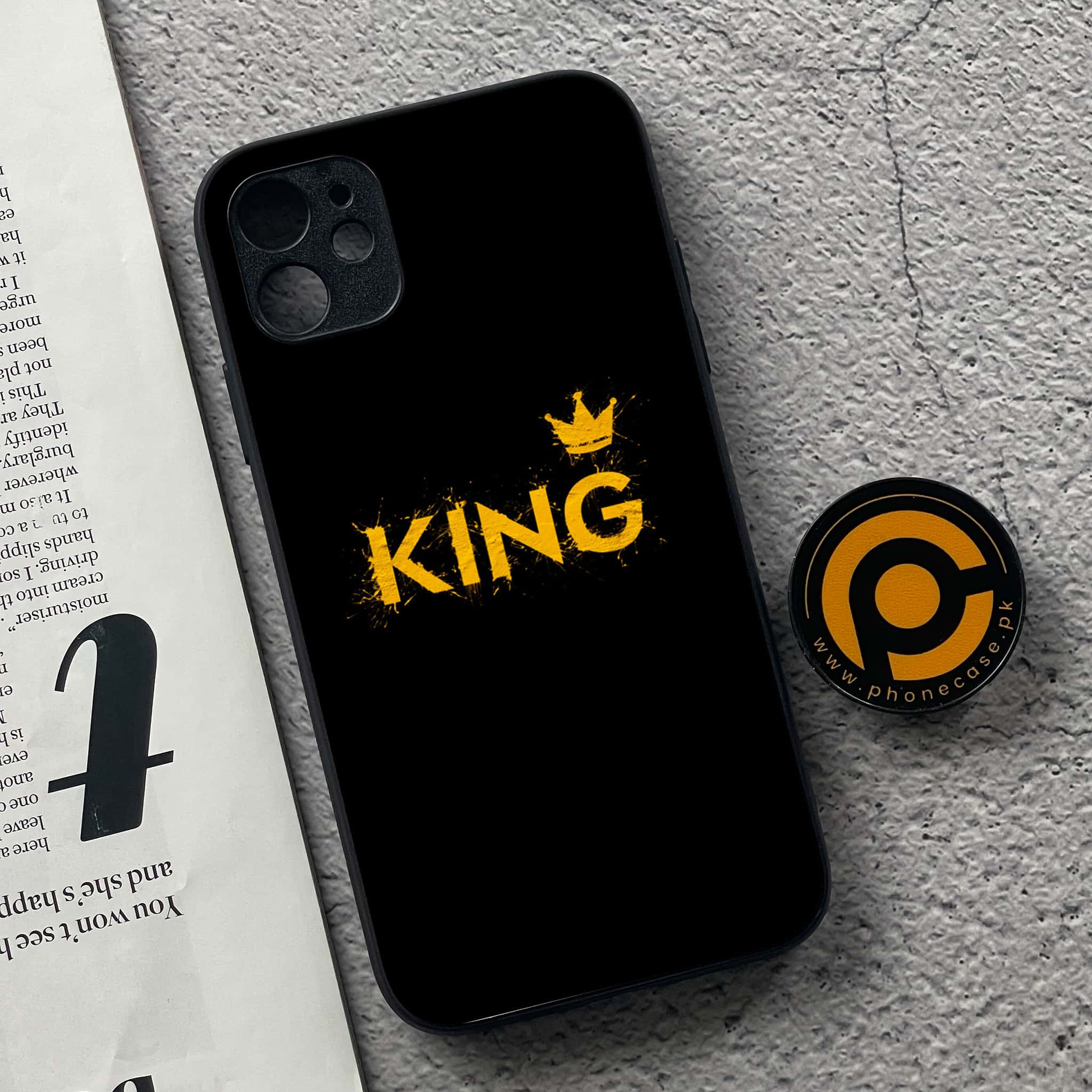 iPhone 11  King Series v2.0 Premium Printed Glass soft Bumper shock Proof Case