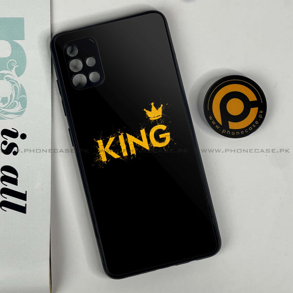 Samsung Galaxy A51 - King Series V 2.0 Design 2 - Premium Printed Glass soft Bumper shock Proof Case CS-17299