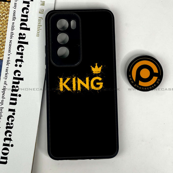 Oppo Reno 12 5G - King 2.0 Design 2 - Premium Printed Glass soft Bumper shock Proof Case CS-18619