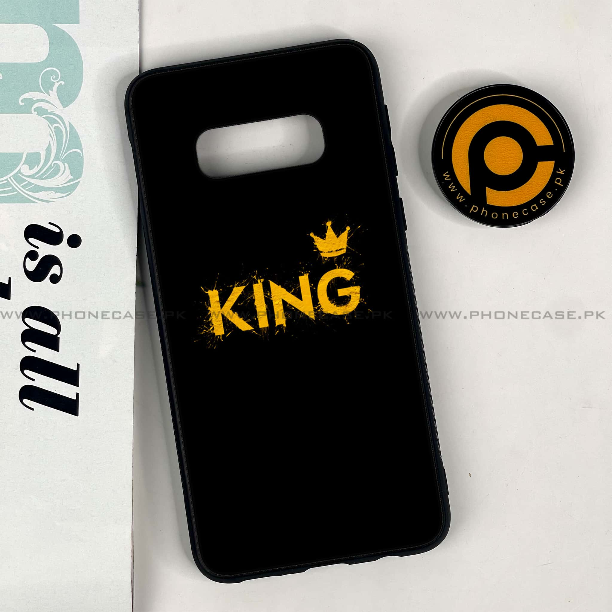 Galaxy S10e - King 2.0 Series - Premium Printed Glass soft Bumper shock Proof Case