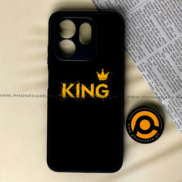 Infinix Smart 9 / Hot 50i - King V 2.0 Design 2 - Premium Metal Printed soft Bumper shock Proof Case  CS-33778