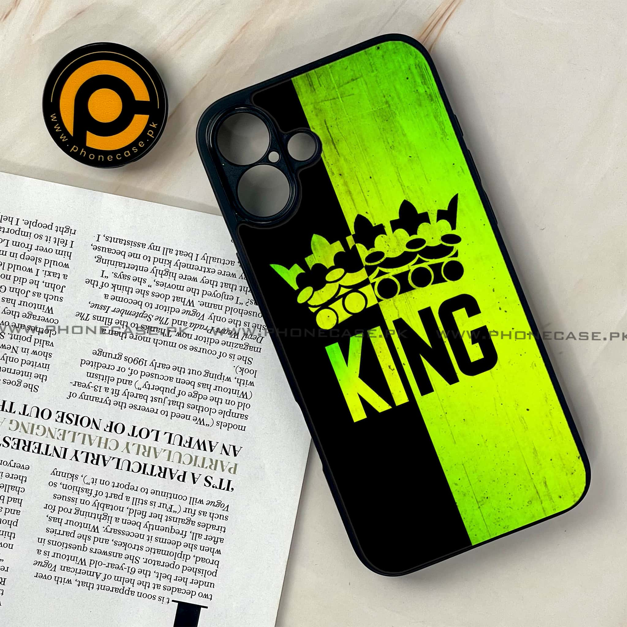 iPhone 16 - King 2.0 Series - Premium Printed Glass soft Bumper shock Proof Case