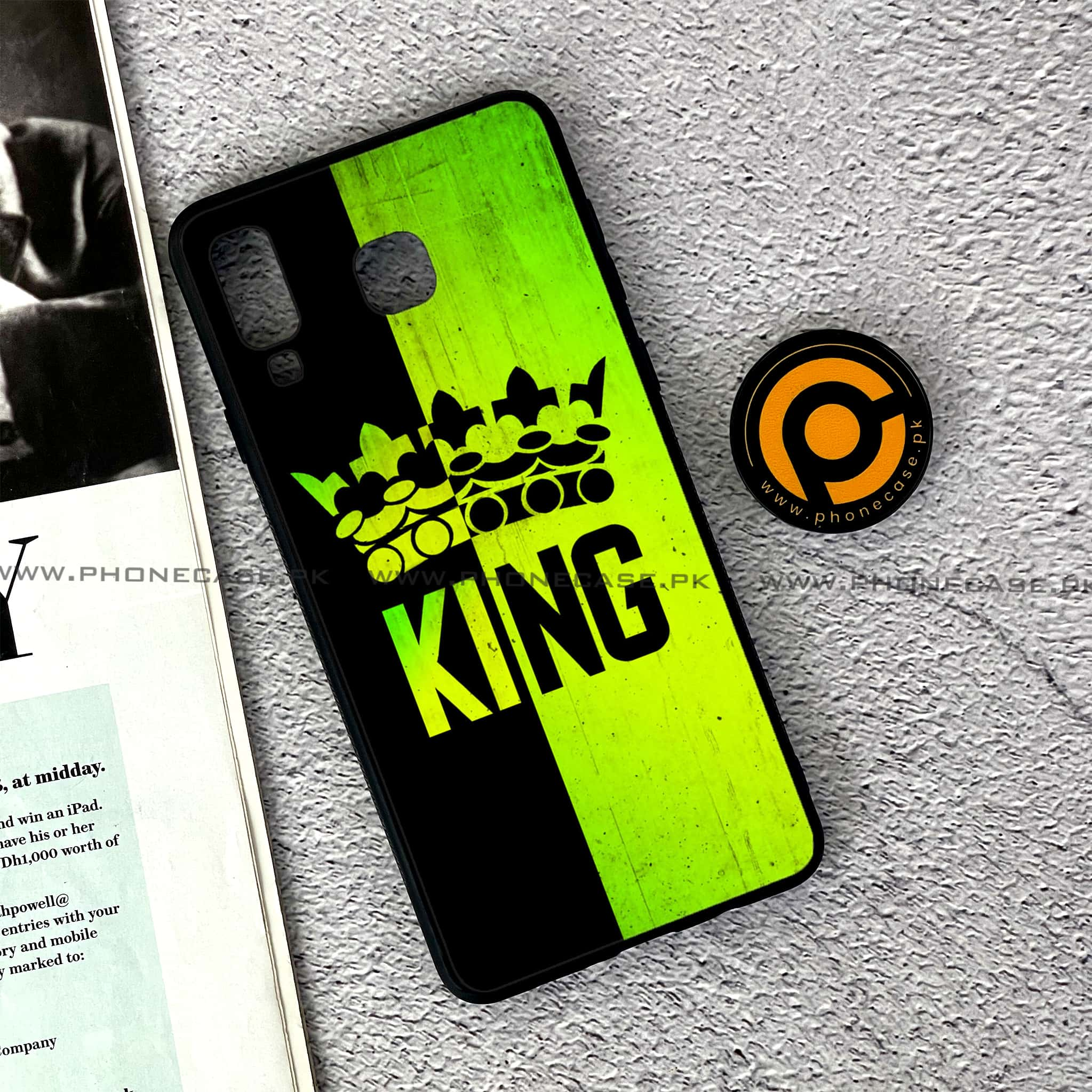 Samsung Galaxy A8 Star(A9 Star) - King 2.0 Series - Premium Printed Glass soft Bumper shock Proof Case