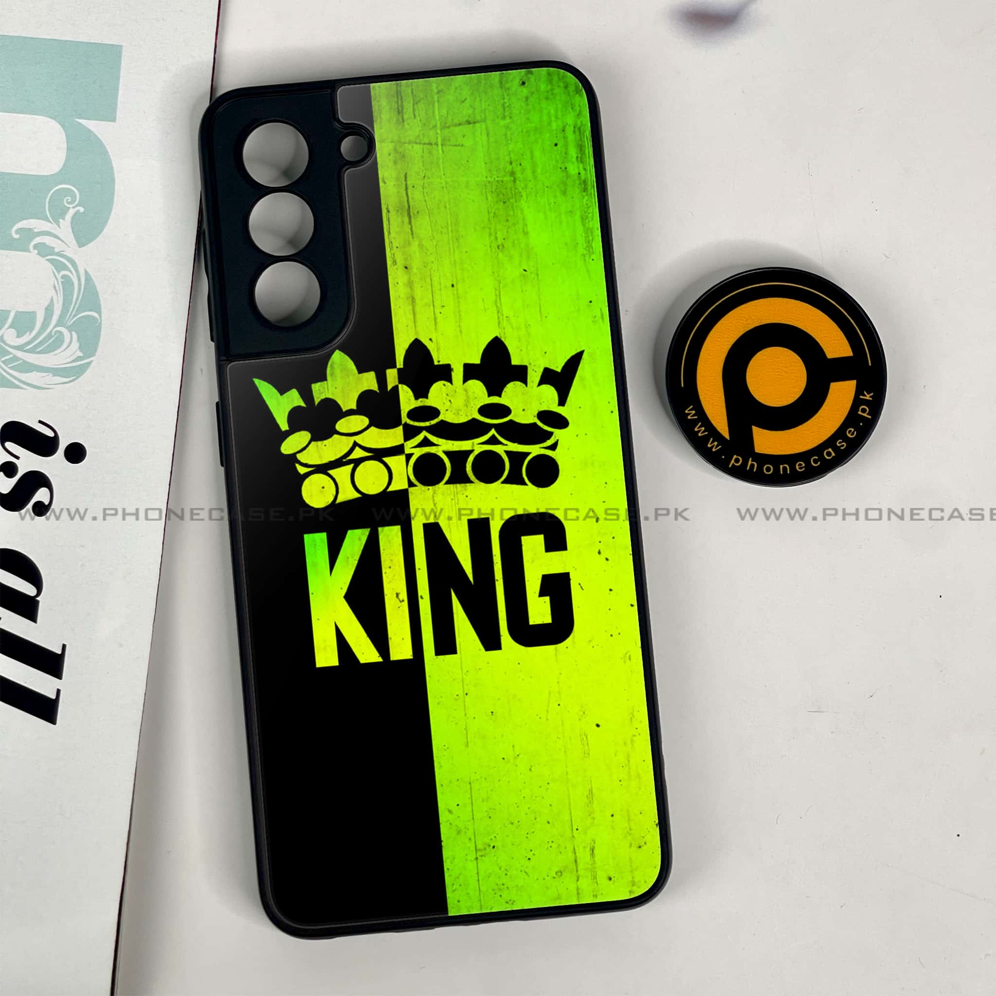 Samsung Galaxy S21 - King 2.0 Series - Premium Printed Glass soft Bumper shock Proof Case