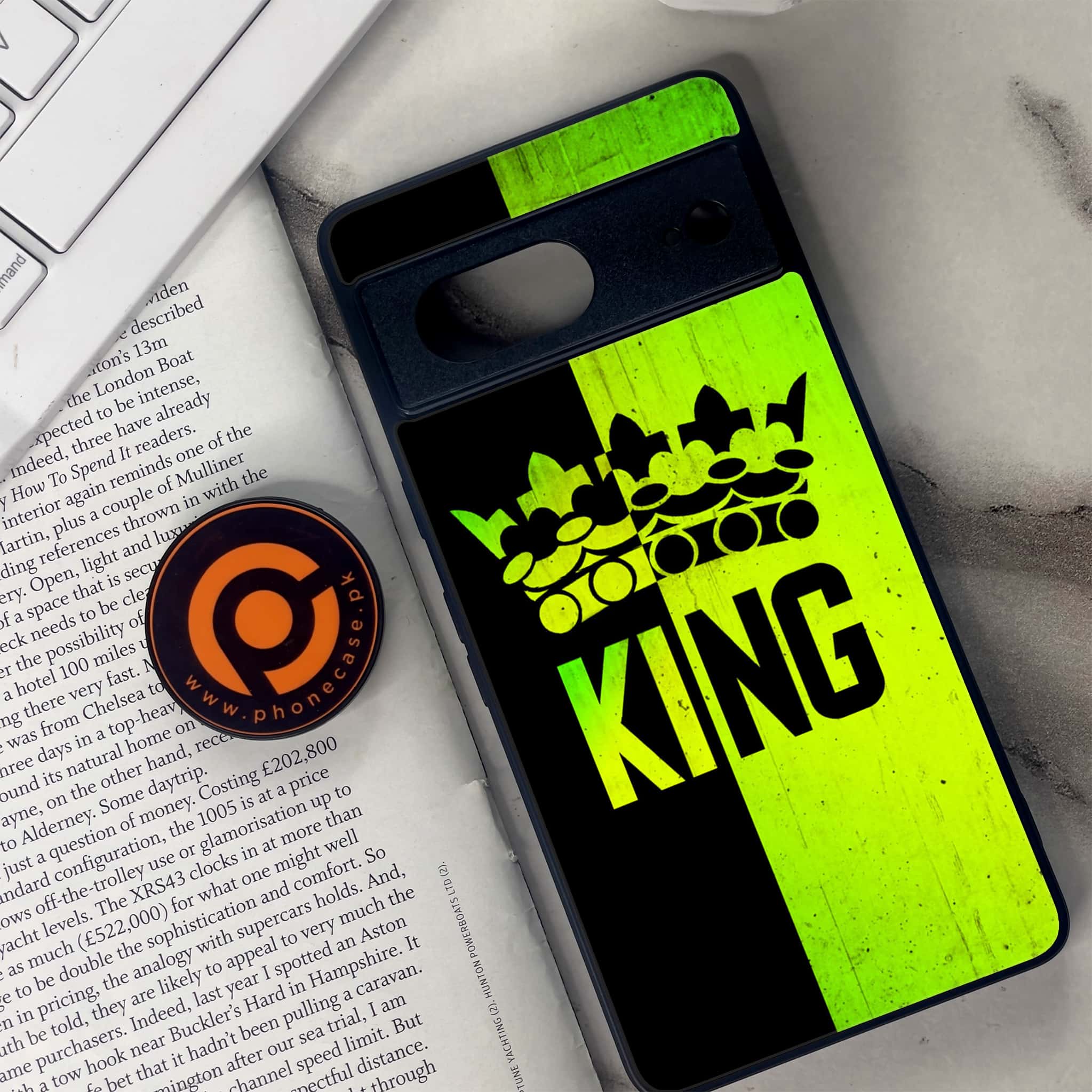 Google Pixel 7 - King Series V 2.0 - Premium Metal Printed soft Bumper Shock Proof Case