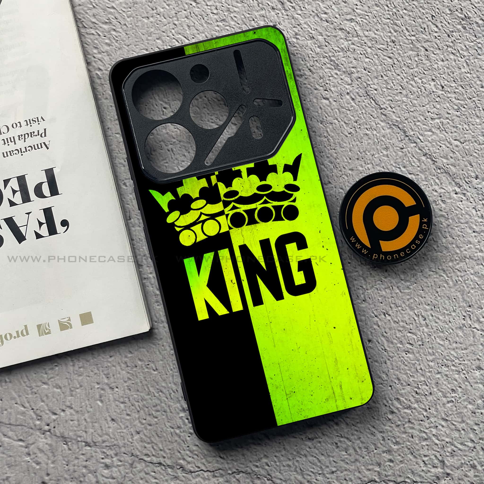 Tecno Pova 6 - King 2.0 Series - Premium Printed Glass soft Bumper shock Proof Case