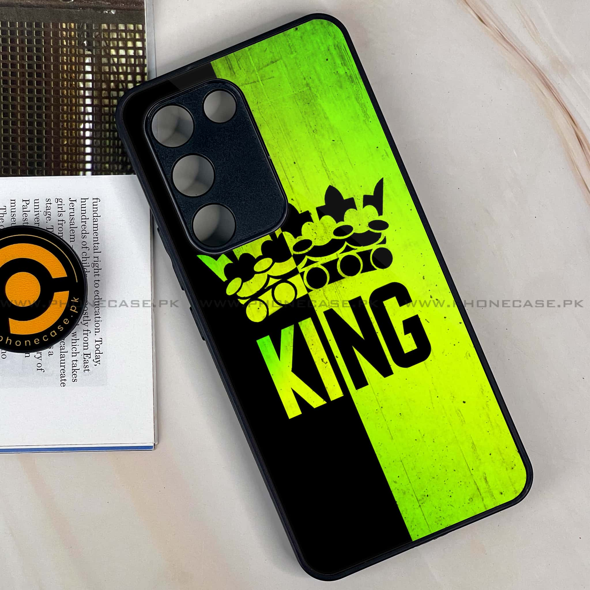 Vivo Y100 - King 2.0 Series - Premium Printed Glass soft Bumper shock Proof Case