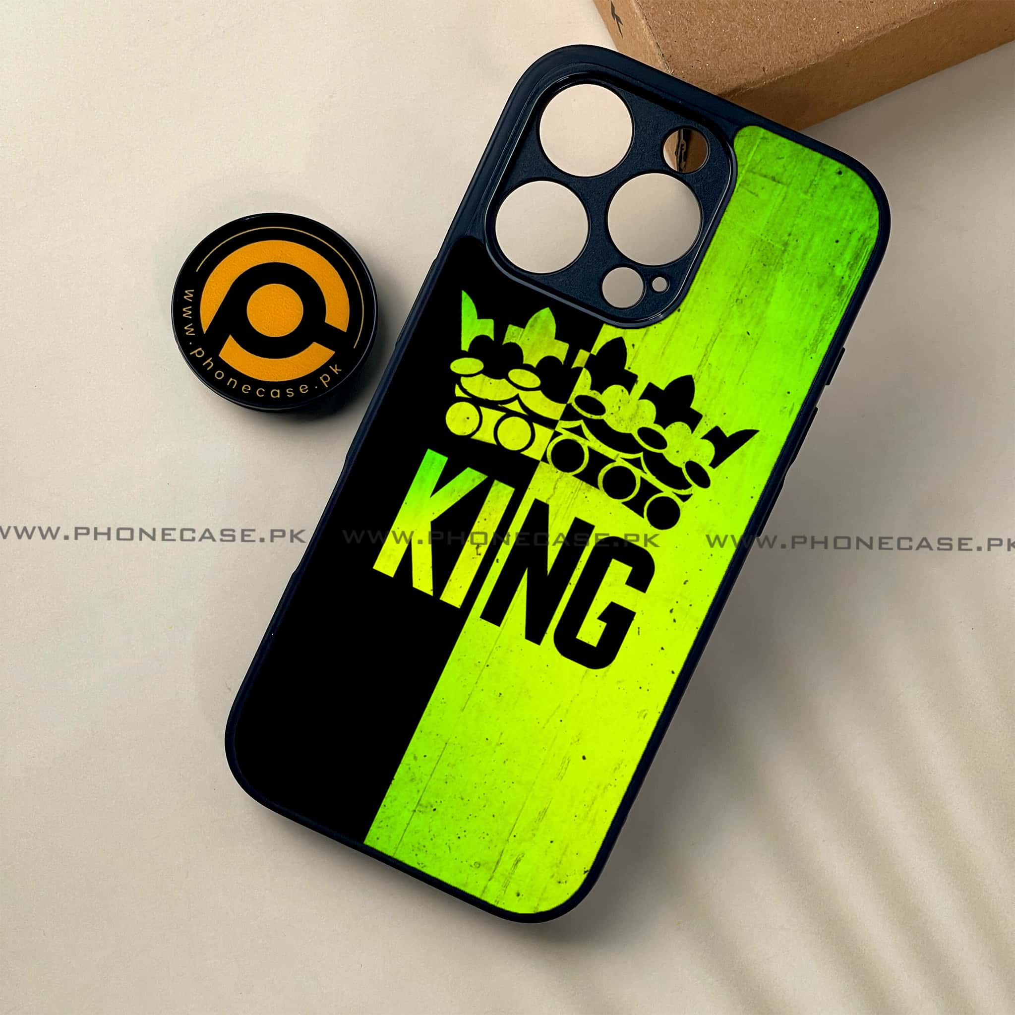 iPhone 16 Pro - King 2.0 Series - Premium Printed Glass soft Bumper shock Proof Case