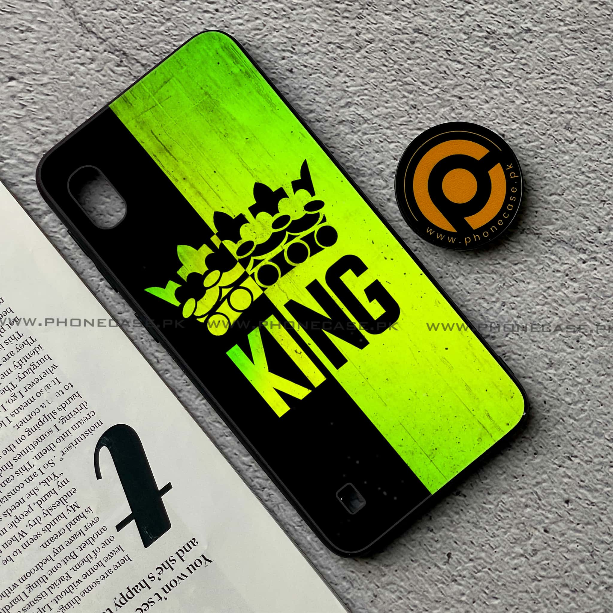 Samsung Galaxy A10 - King Series V 2.0 - Premium Printed Glass soft Bumper shock Proof Case