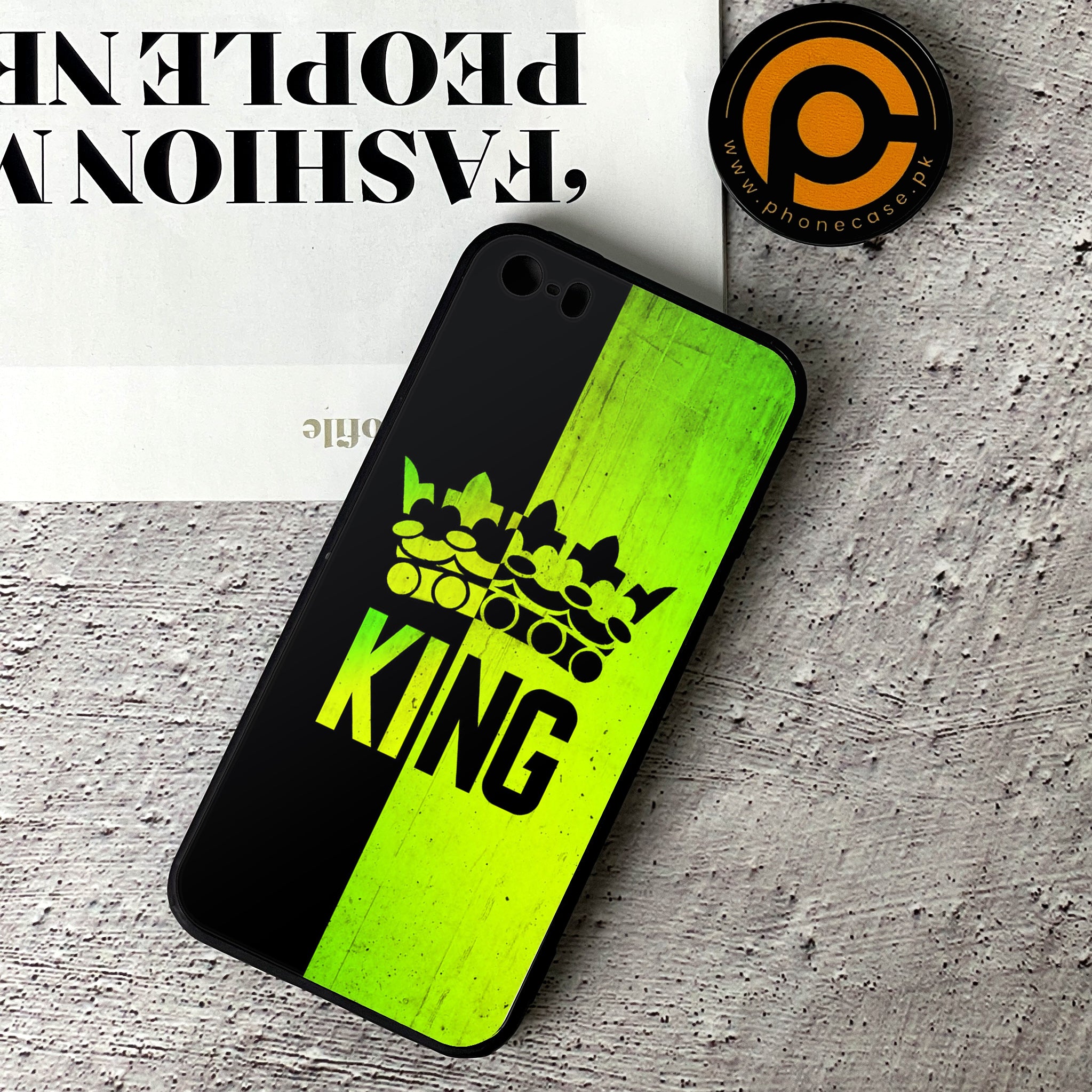 iPhone 5/5c/5s - King 2.0 Series - Premium Printed Glass soft Bumper shock Proof Case