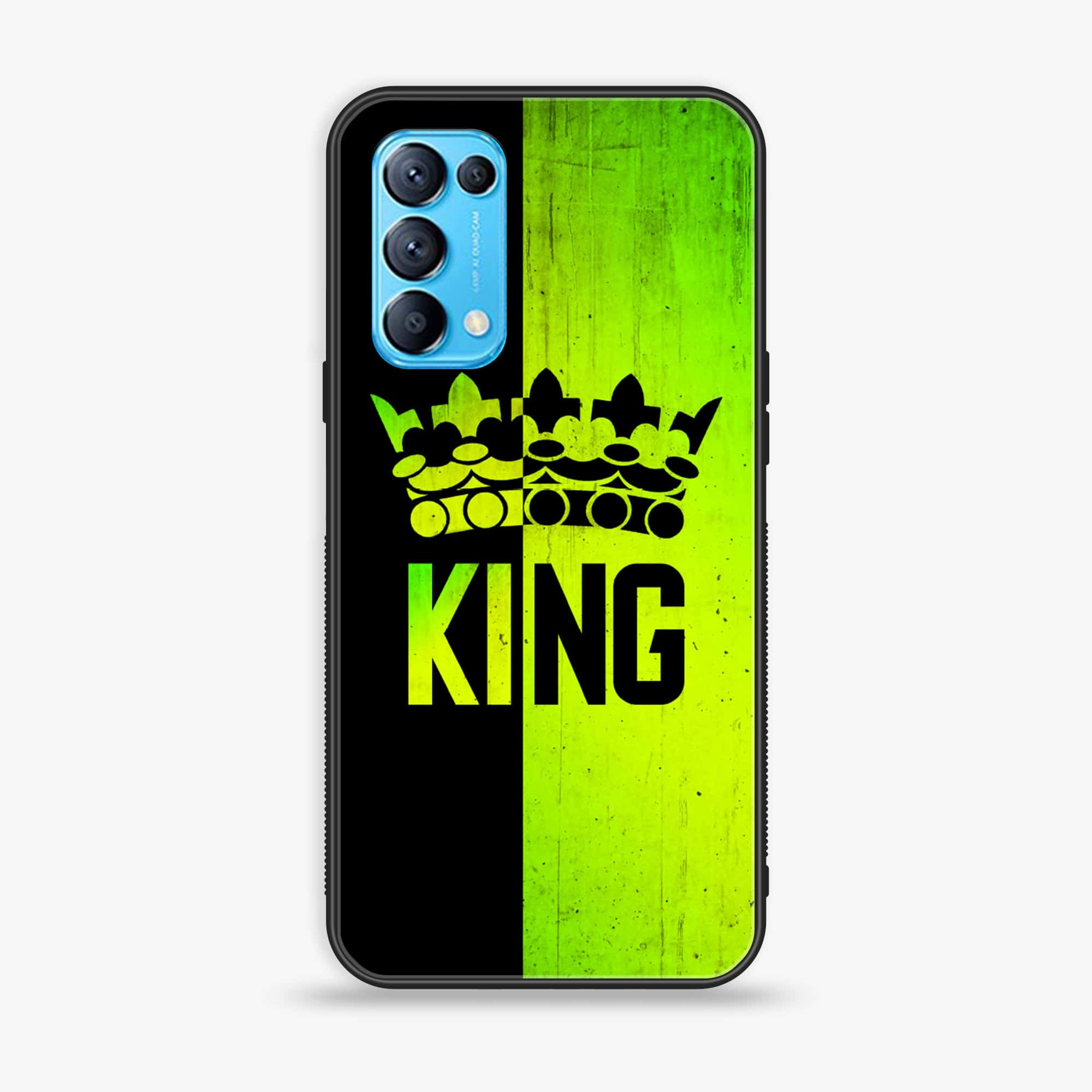 Oppo Reno 5 king Series V2.0  Premium Printed Glass soft Bumper shock Proof Case