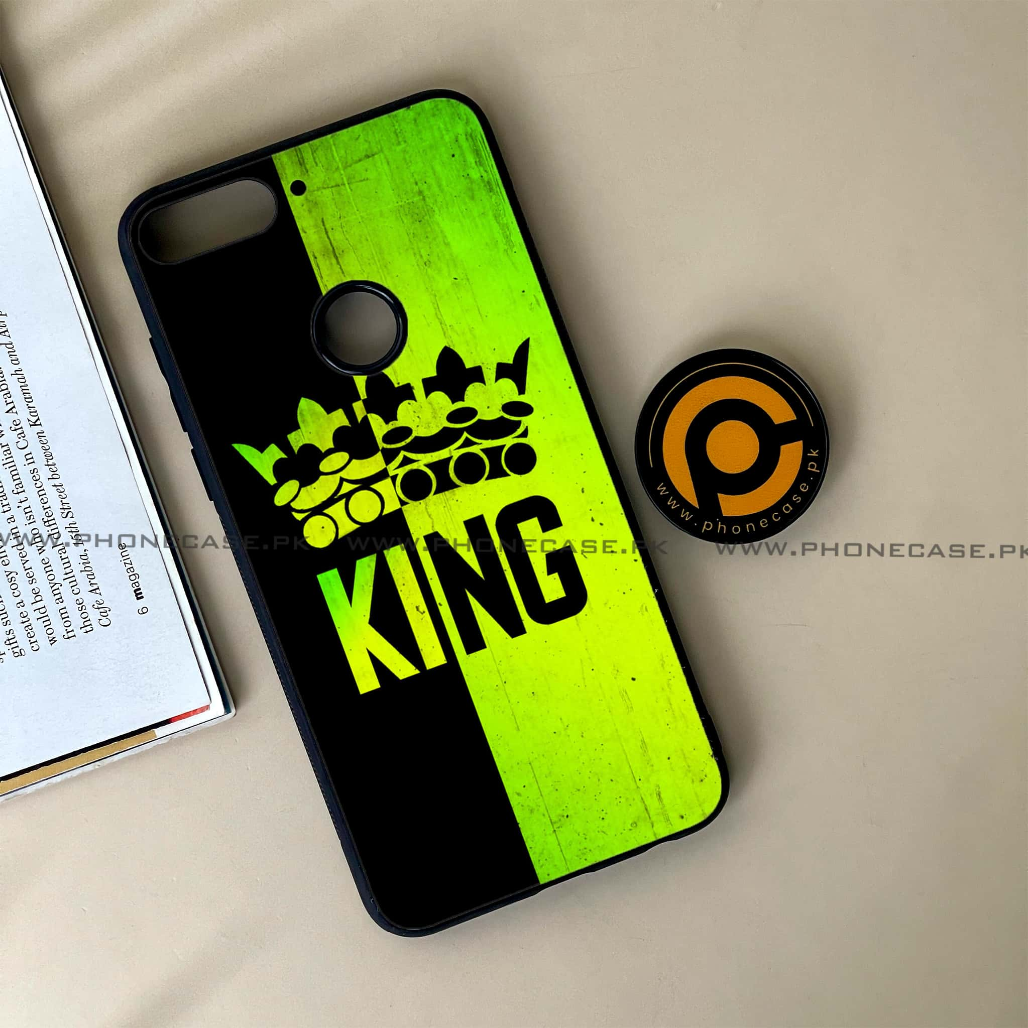 Huawei Y7 Prime (2018) -  King Series V 2.0 - Premium Printed Glass soft Bumper shock Proof Case