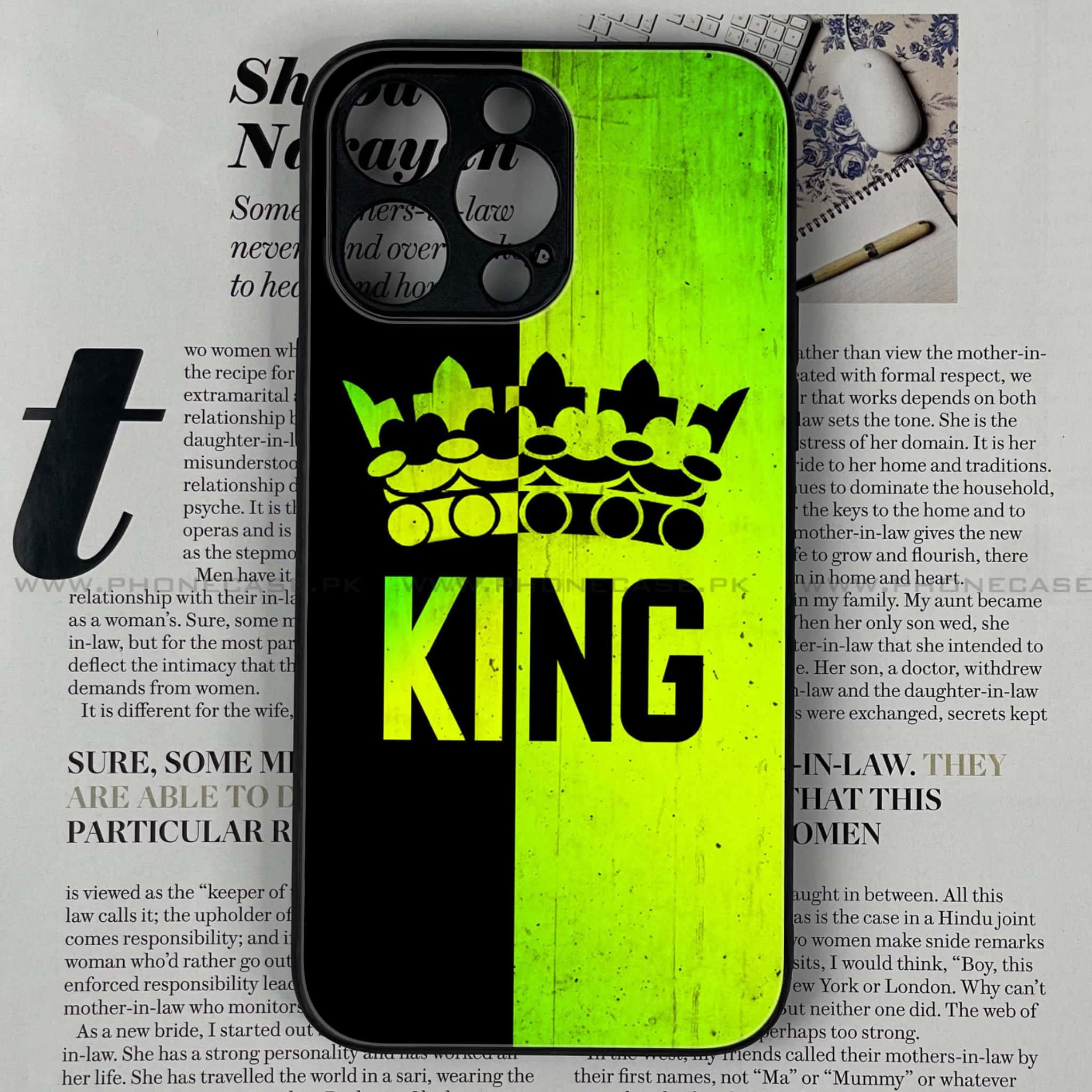 iPhone 14 Pro - King Series V 2.0   Series - Premium Printed Glass soft Bumper shock Proof Case