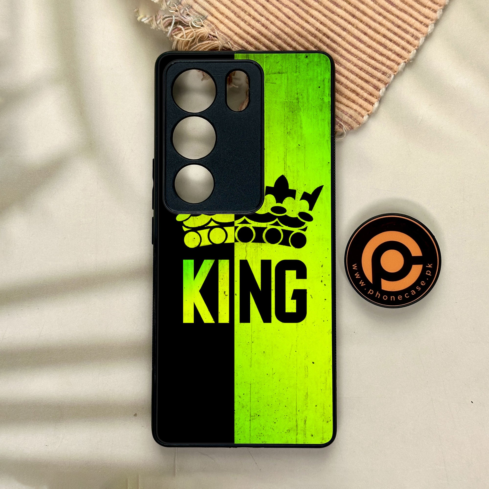 Vivo V29 - King Series V 2.0 - Premium Printed Glass soft Bumper shock Proof Case