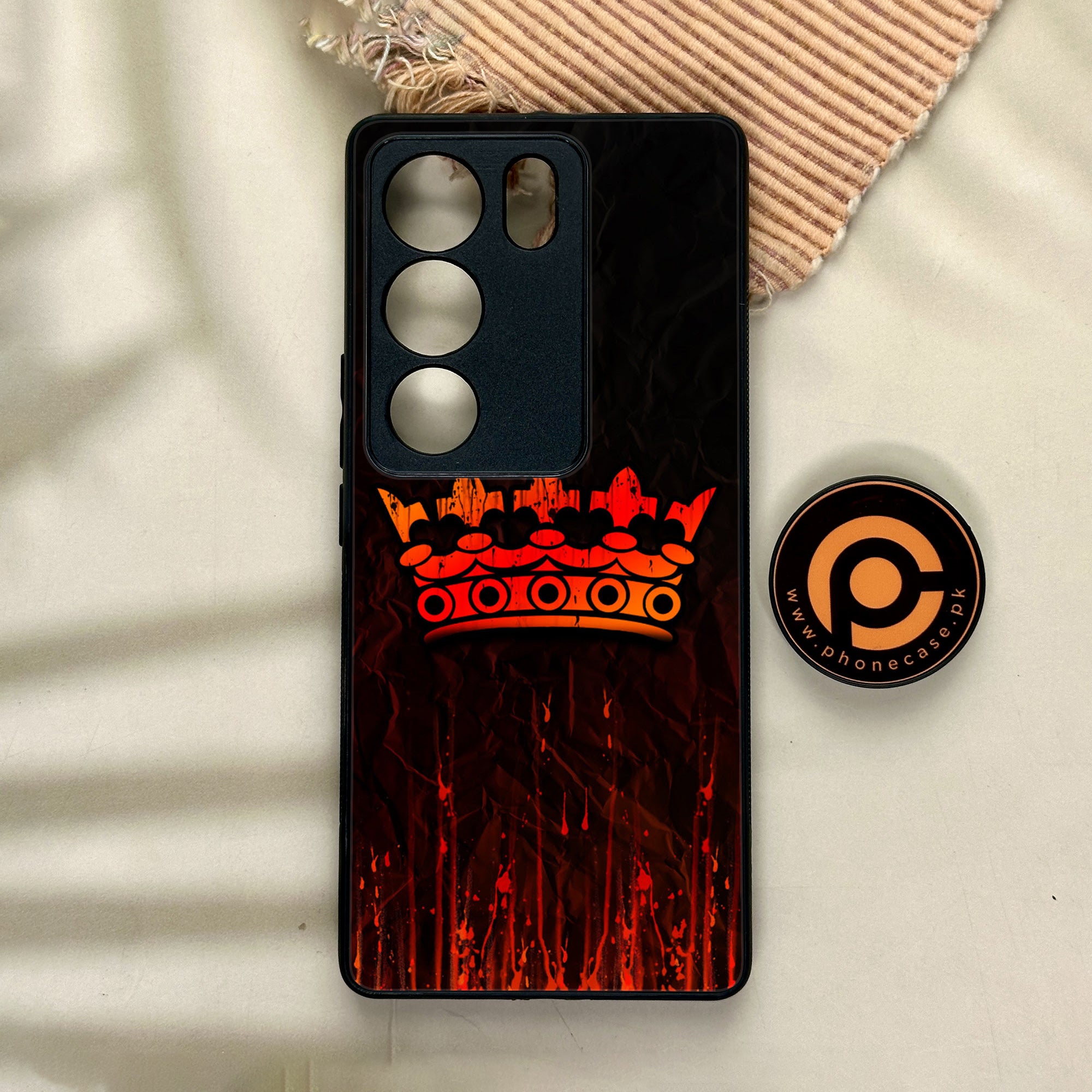 Vivo V29 - King Series V 2.0 - Premium Printed Glass soft Bumper shock Proof Case