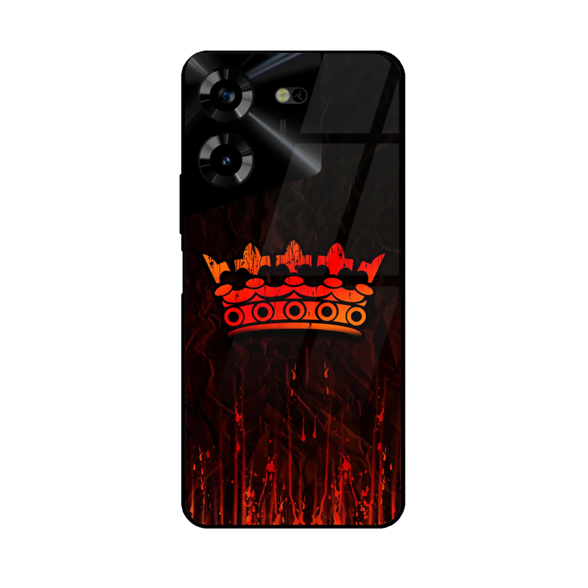 Tecno Pova 5 Pro - king 2.0 Series - Premium Printed Glass soft Bumper shock Proof Case