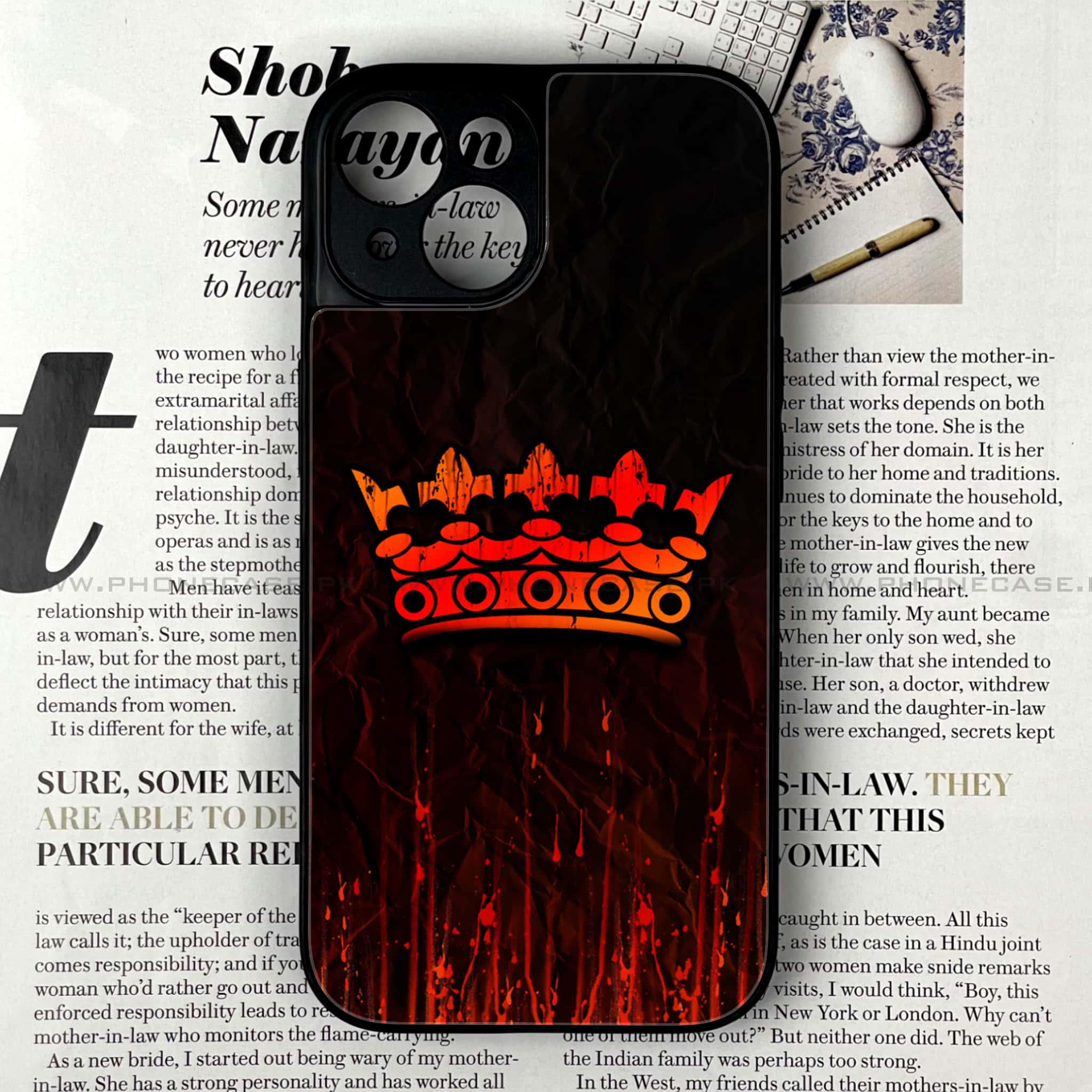 iPhone 15 - King Series V 2.0 - Premium Printed Glass soft Bumper shock Proof Case