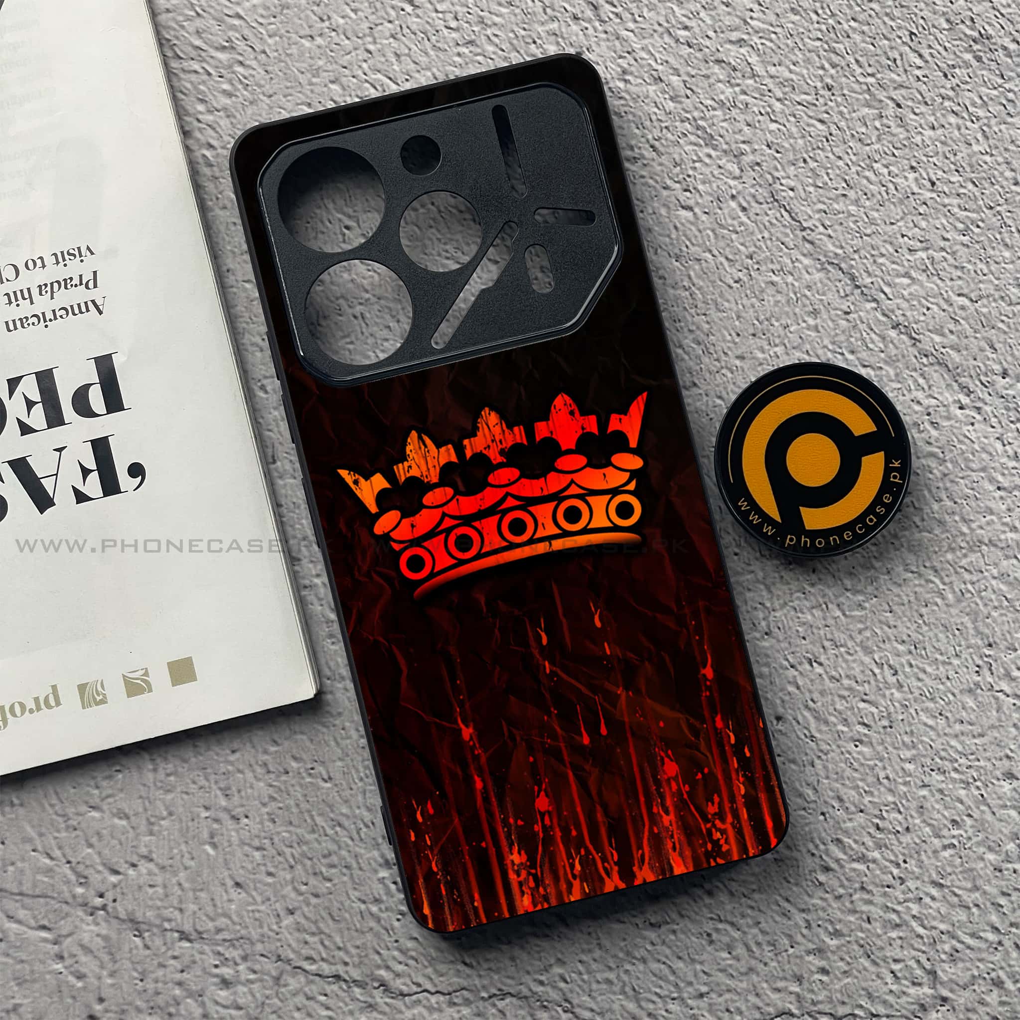 Tecno Pova 6 Pro - King 2.0 Series - Premium Printed Glass soft Bumper shock Proof Case