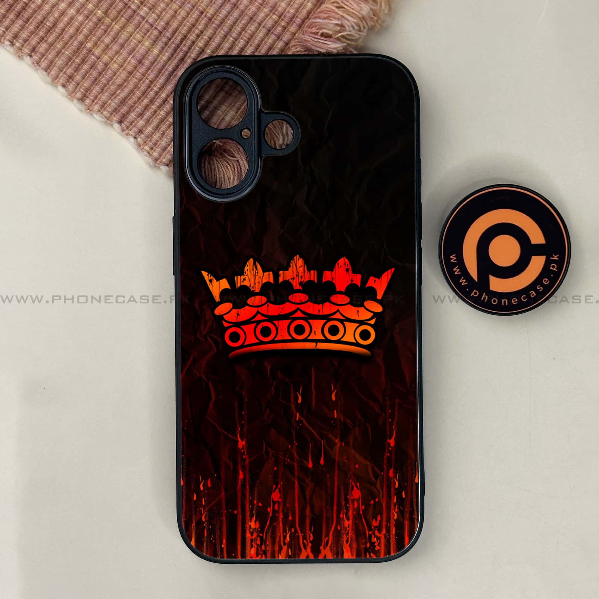 iPhone 17 - King 2.0 Series - Premium Printed Glass soft Bumper shock Proof Case