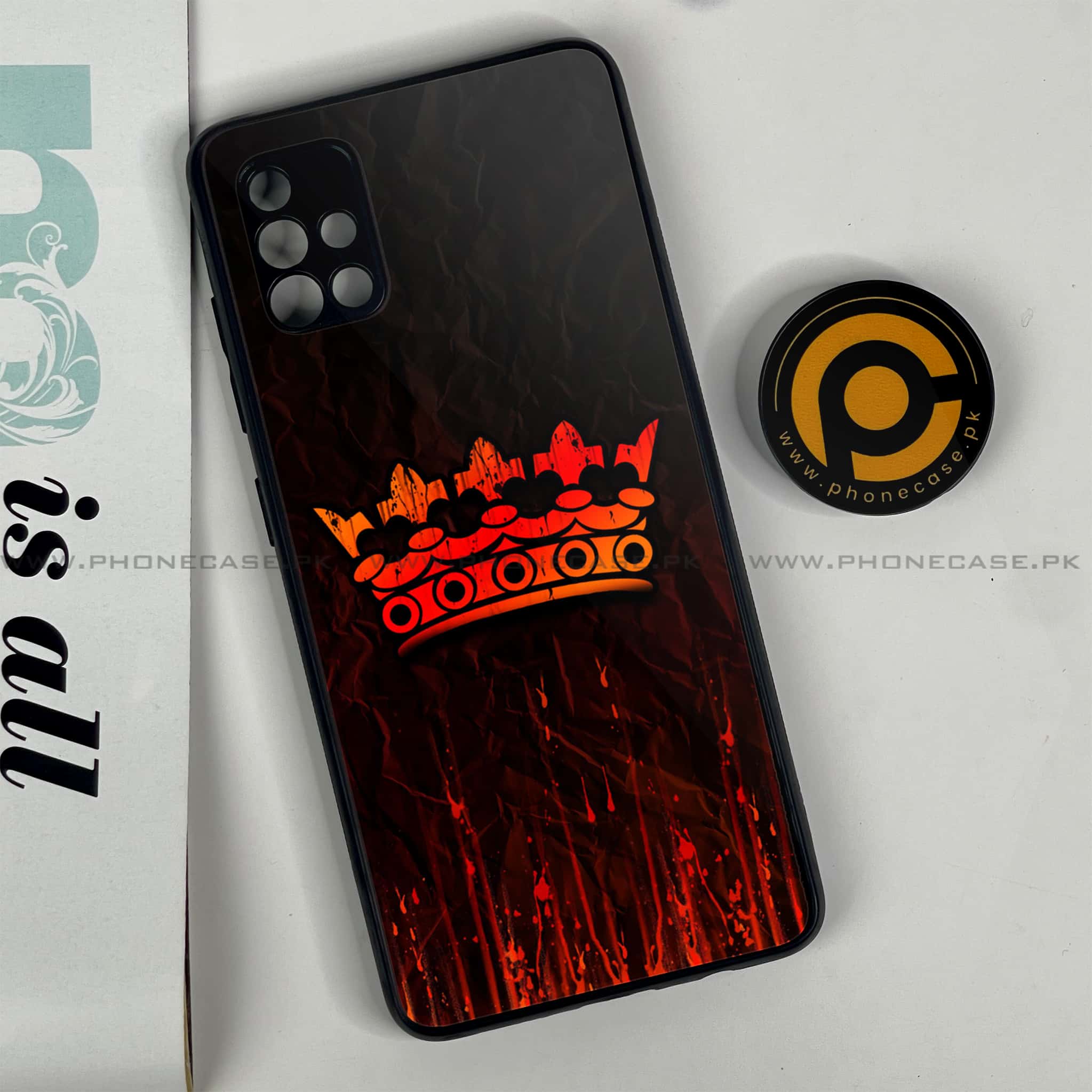 Samsung Galaxy A51 - King Series V 2.0  Series - Premium Printed Glass soft Bumper shock Proof Case